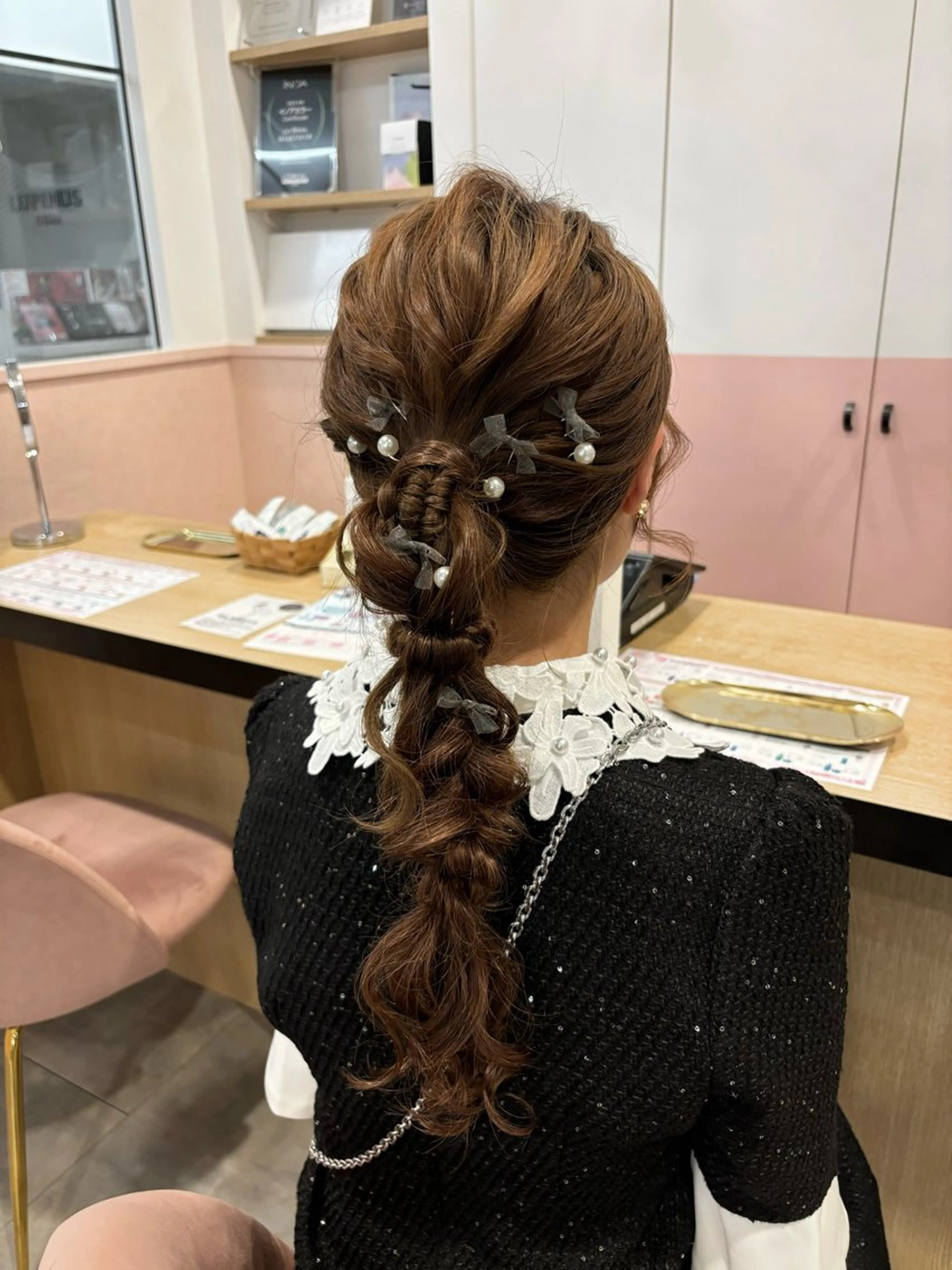 ロング ヘアセット ヘアアレンジ🪽🎀 艶カラー/天王寺のヘアスタイル