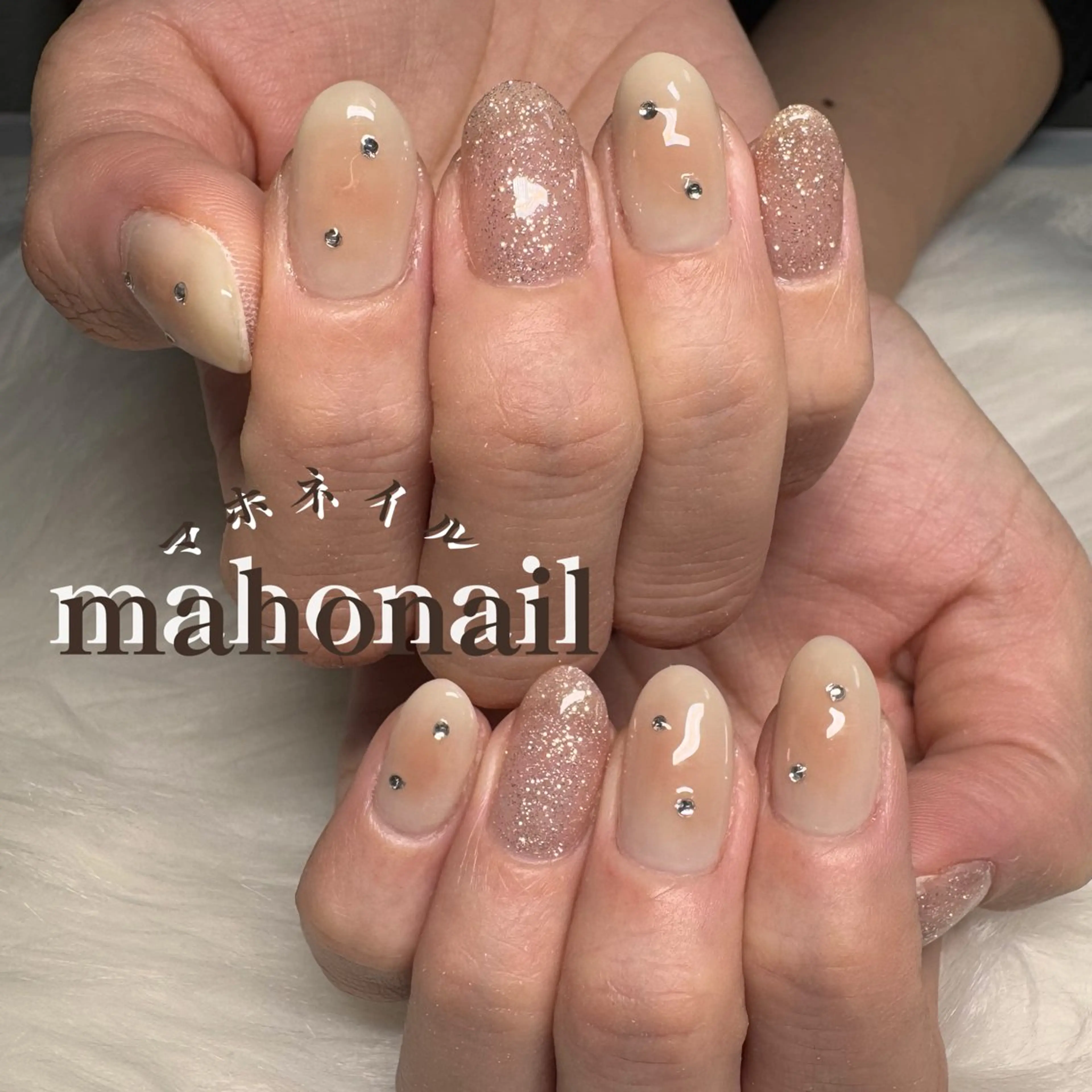 ネイル アートネイル チークネイル フラッシュネイル ラメ(グリッター) ワンカラーネイル maho nail マホネイルのネイルデザイン
