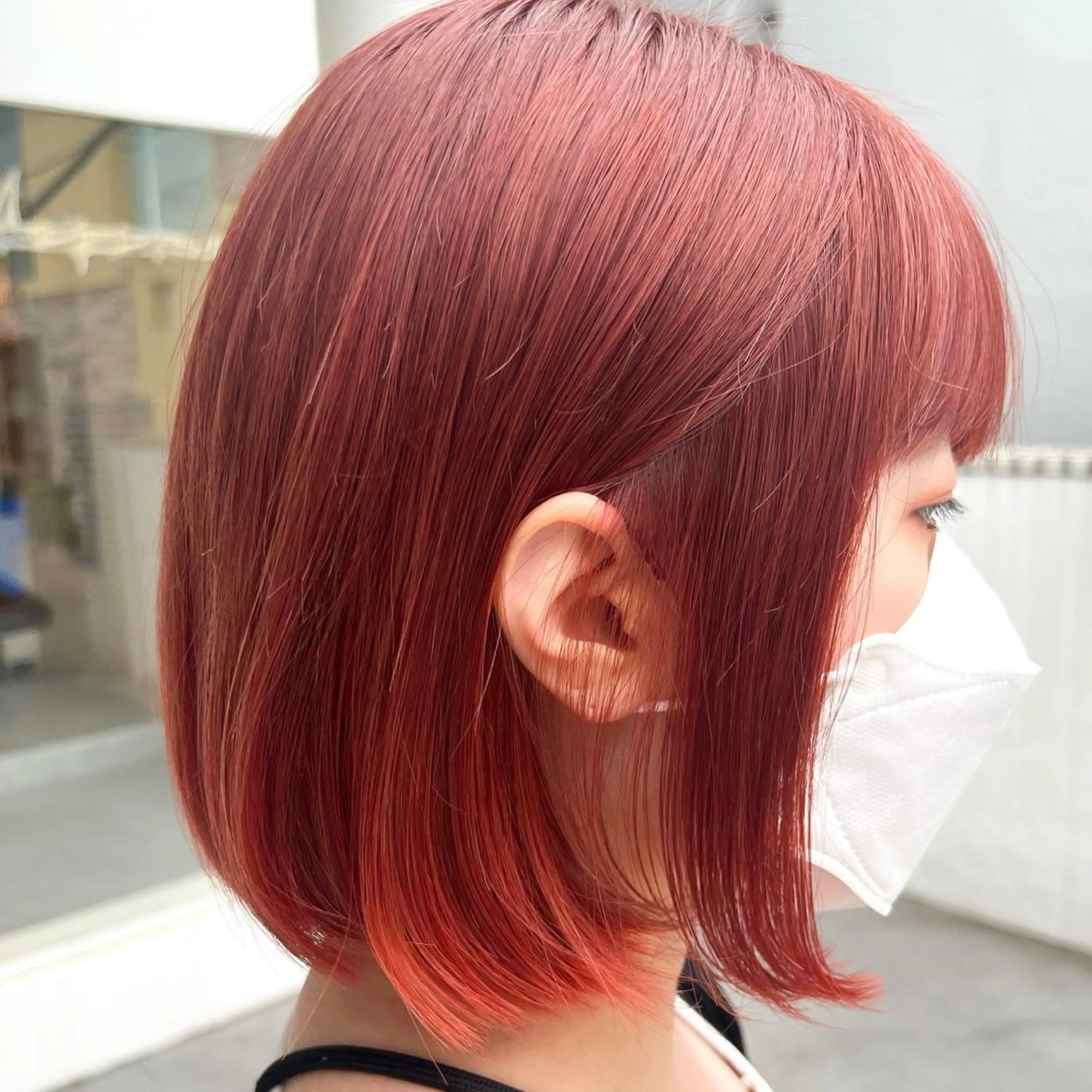 ショート カラー ブリーチ ブラウンカラー オレンジ オレンジブラウン カット ヘアカラー 王子田 隼のヘアスタイル