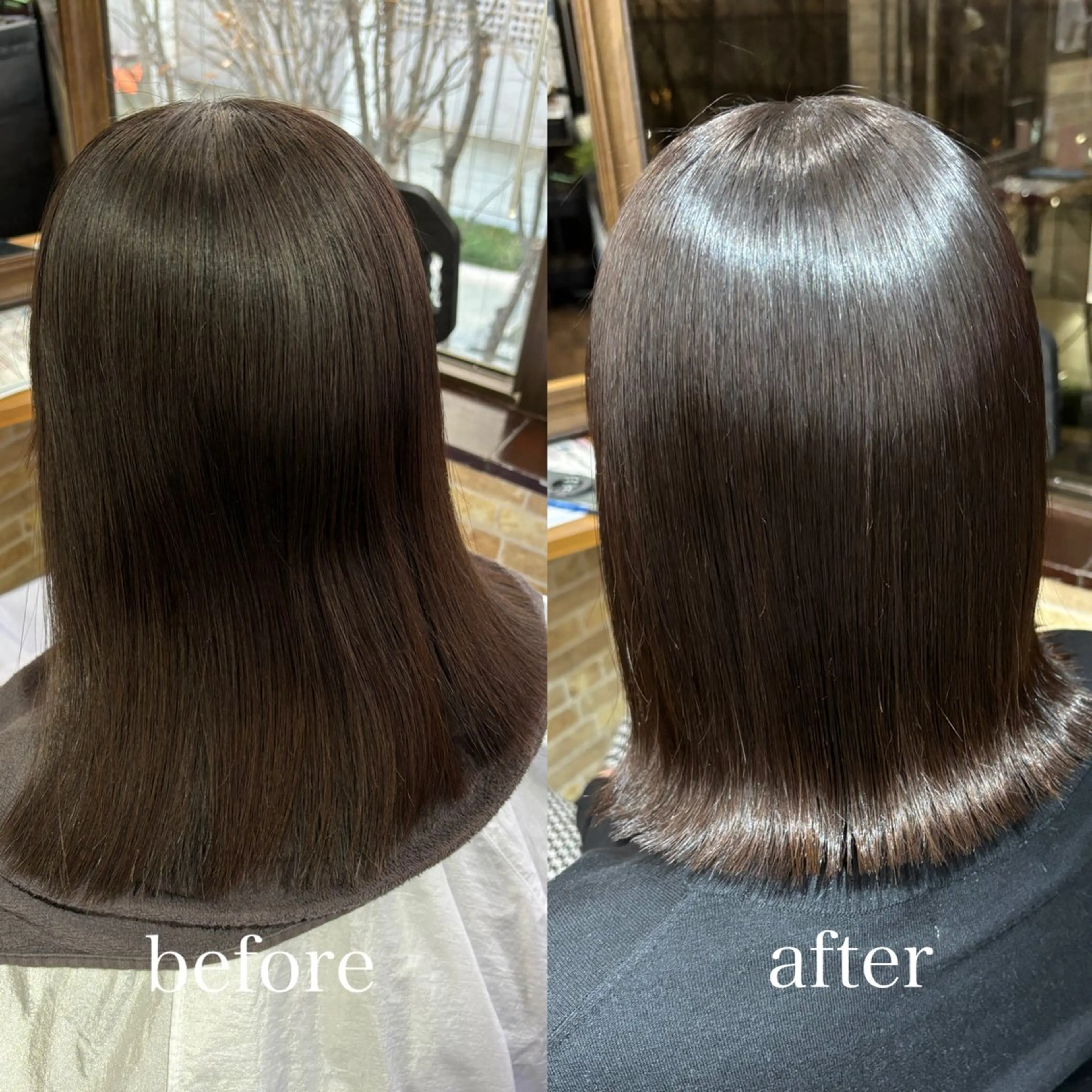 ミディアム カット 縮毛矯正 トリートメント 髪質改善 🤍erikaのヘアスタイル