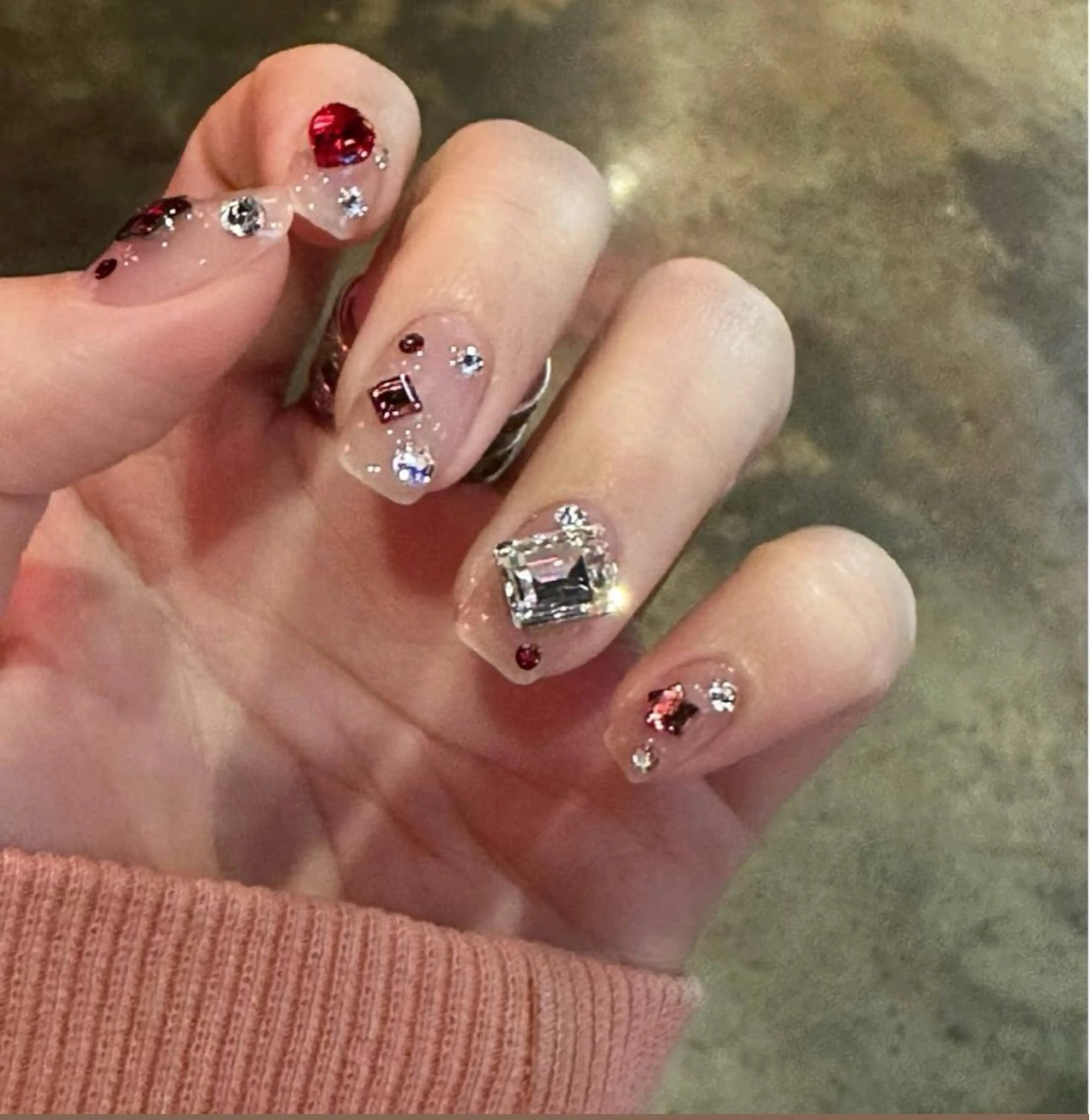 ネイル アートネイル オーロラネイル チークネイル フレンチネイル ガラスフレンチ ハンドネイル 🎀🎀YooLi Nail Salonのネイルデザイン