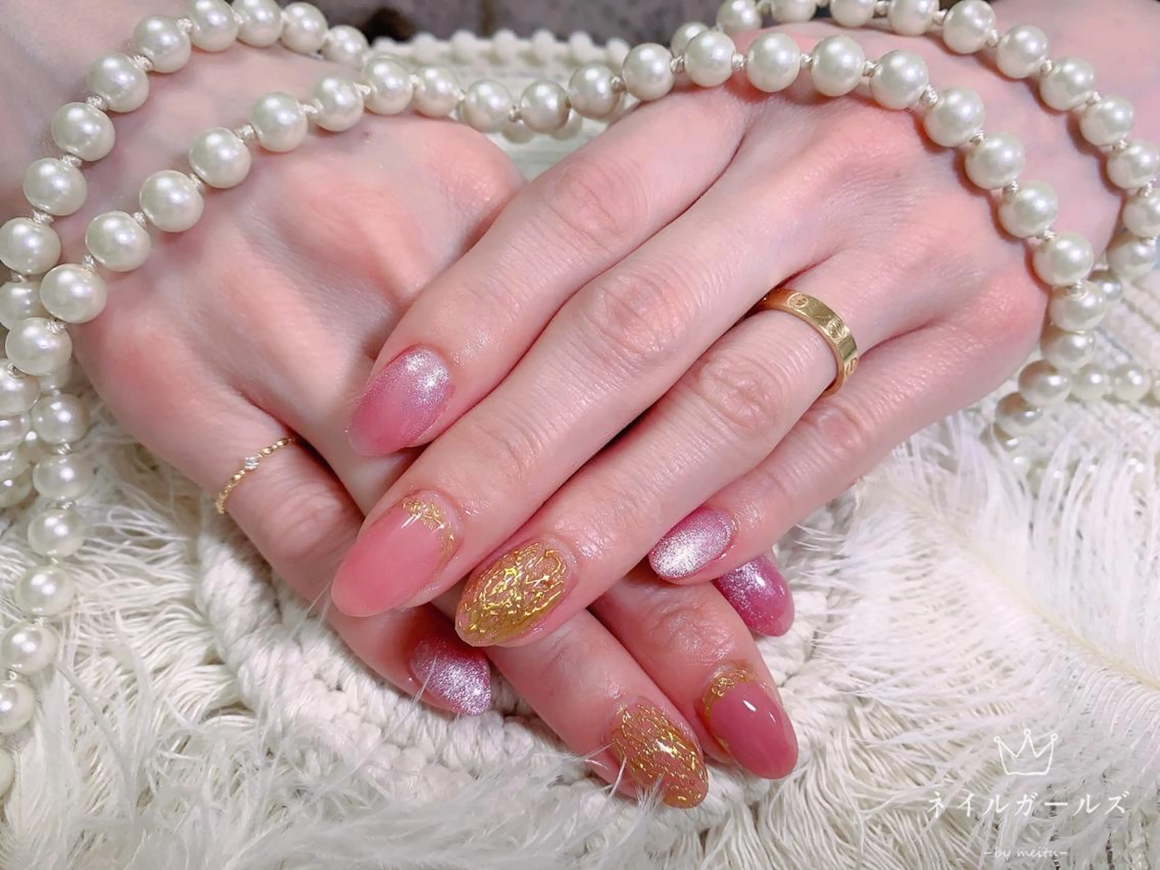 ネイル フットネイル ジェルネイル ラメ(グリッター) ラメグラデーション マグネットネイル ハンドネイル ネイルサロンAiri 長さ出し·シンプルのネイルデザイン