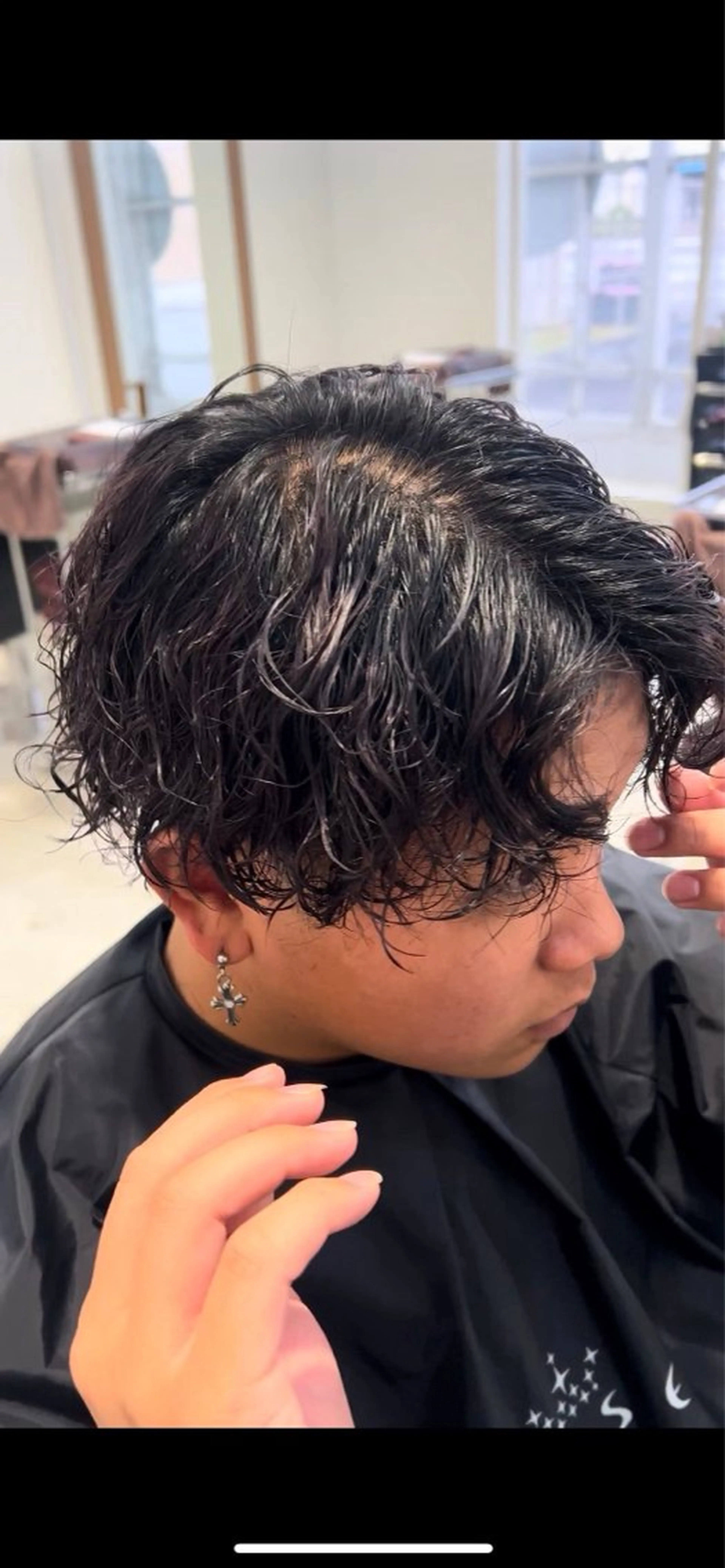 ショート パーマ メンズ カット パーマ ROSE所属・パーマモデル 募集中　寺岡晴菜のヘアスタイル