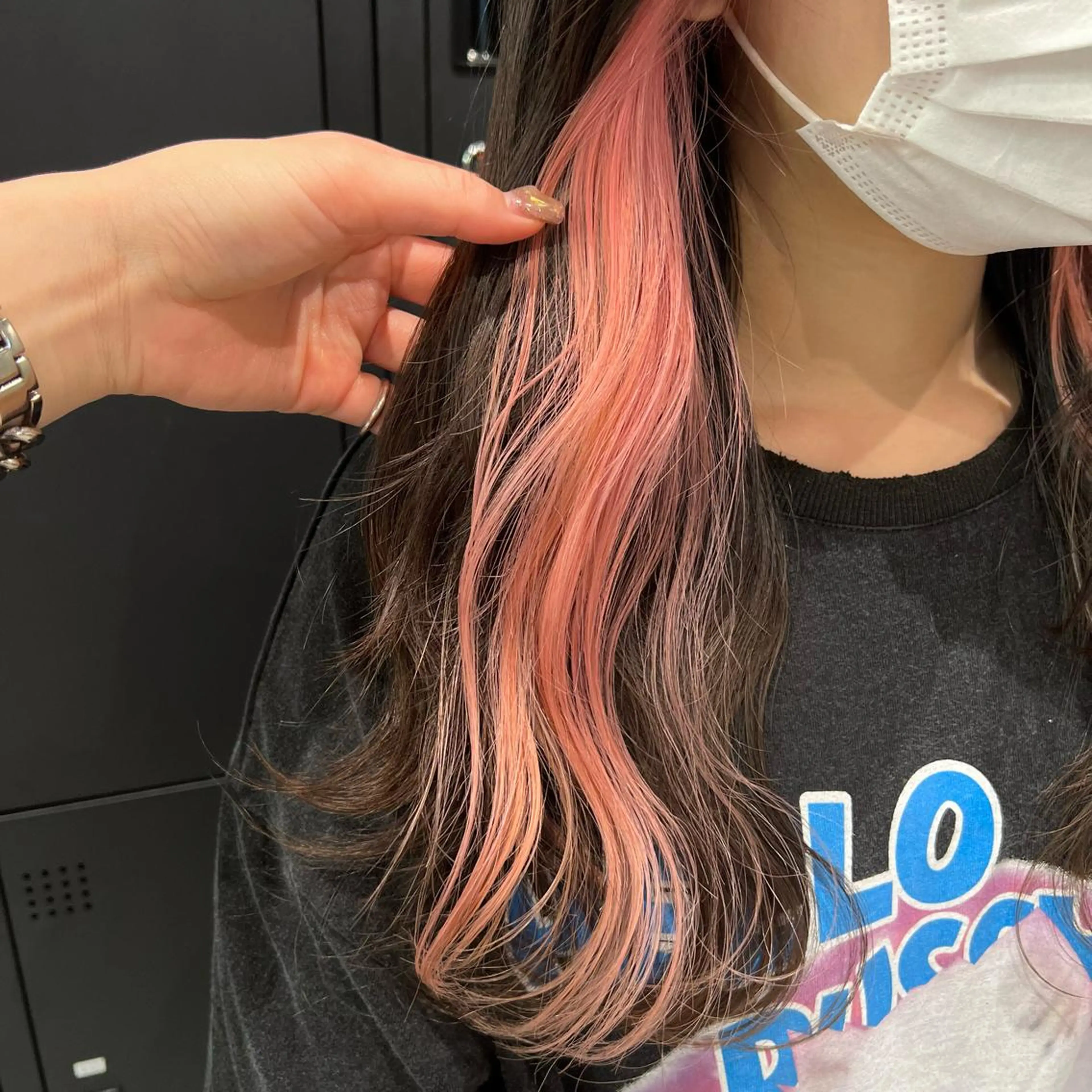 セミロング カラー オレンジ ピンクカラー カット ヘアカラー トリートメント 🌹似合わせカラー/ 酸性縮毛🌹野本麗奈のヘアスタイル