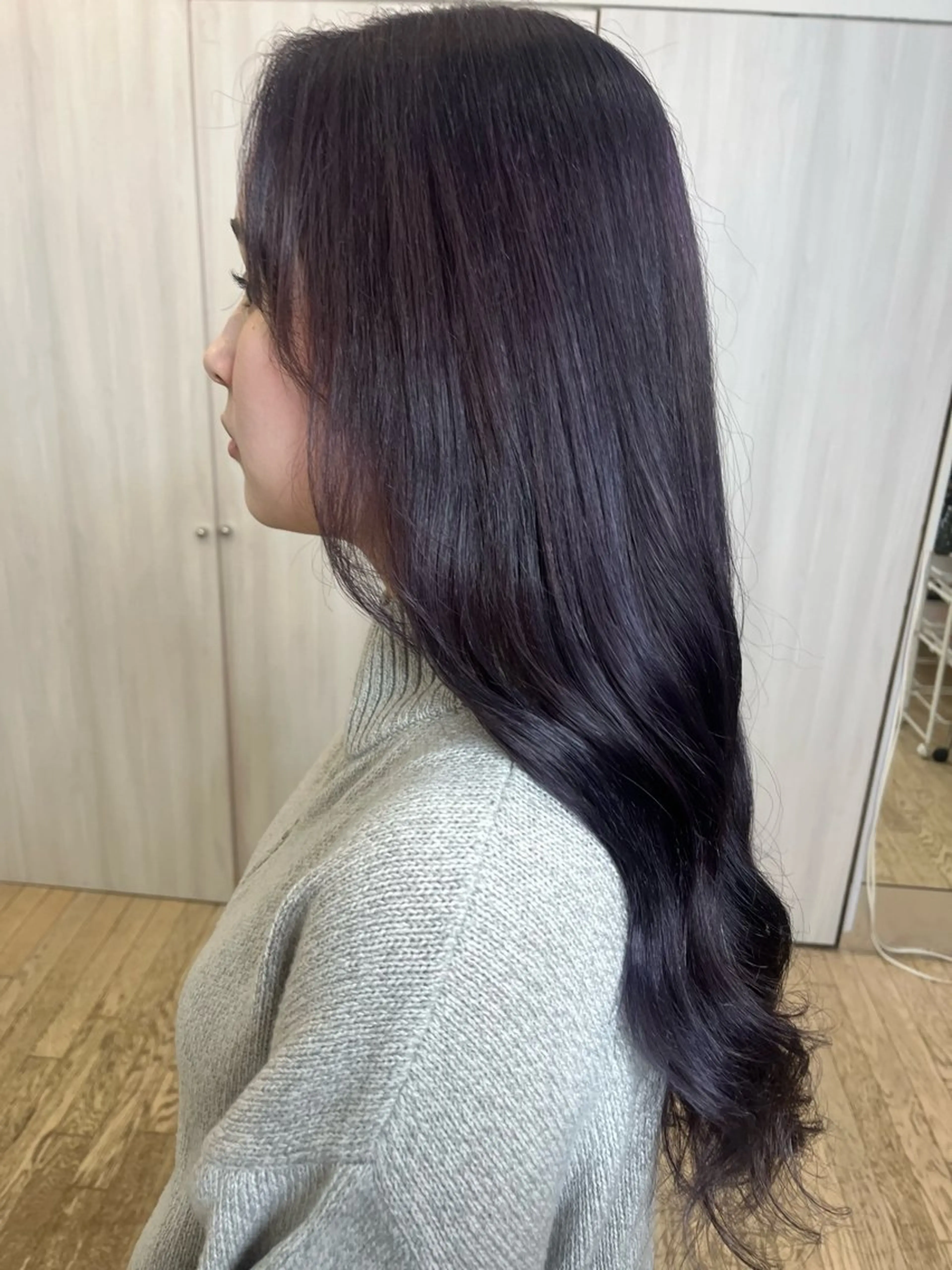 ロング カラー ブリーチ ダブルカラー パープルカラー ヘアカラー デザインカラー/ コーンロウのヘアスタイル