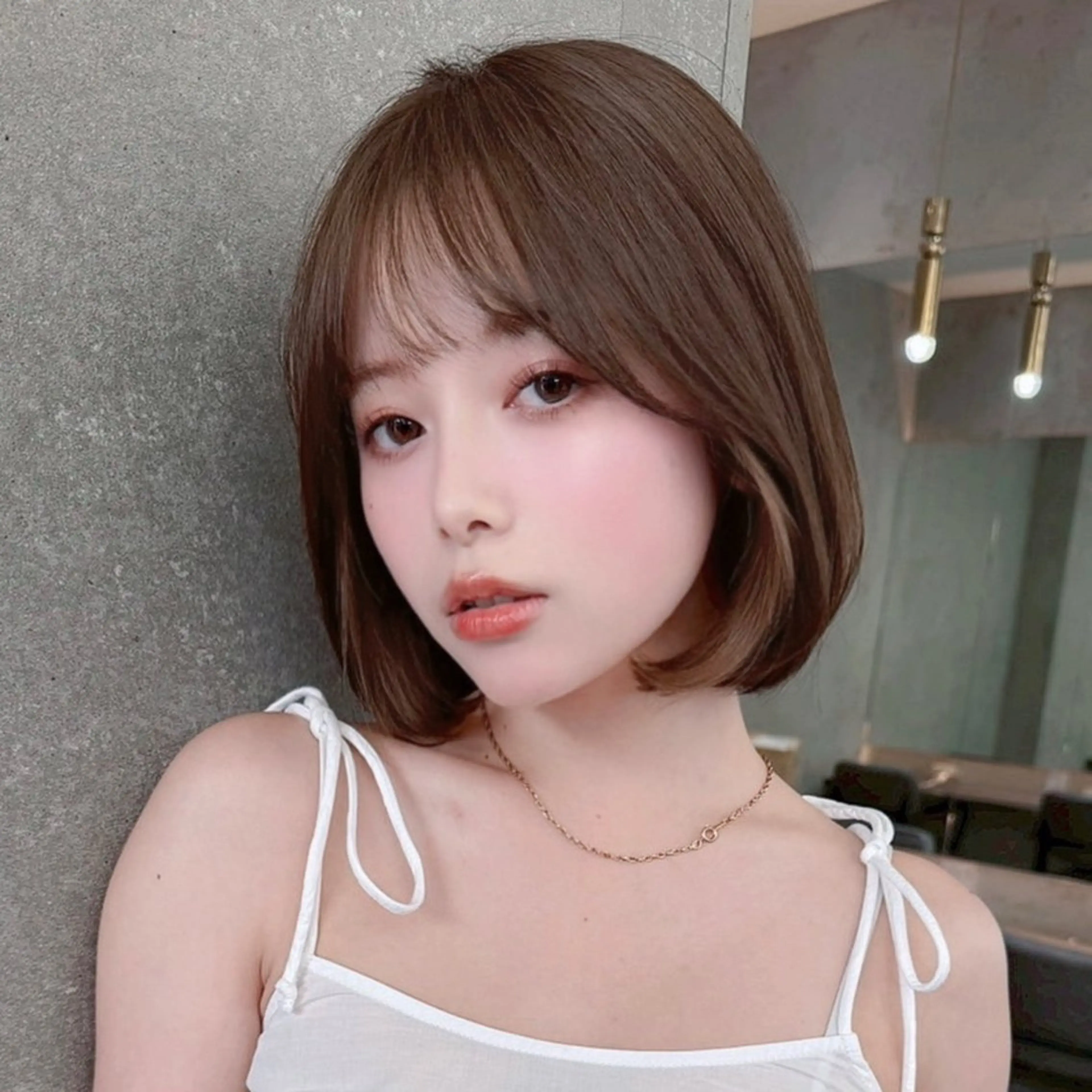 ショート カット ヘアカラー トリートメント ボブ韓国風レイヤー 髪質改善/畠中ケントのヘアスタイル