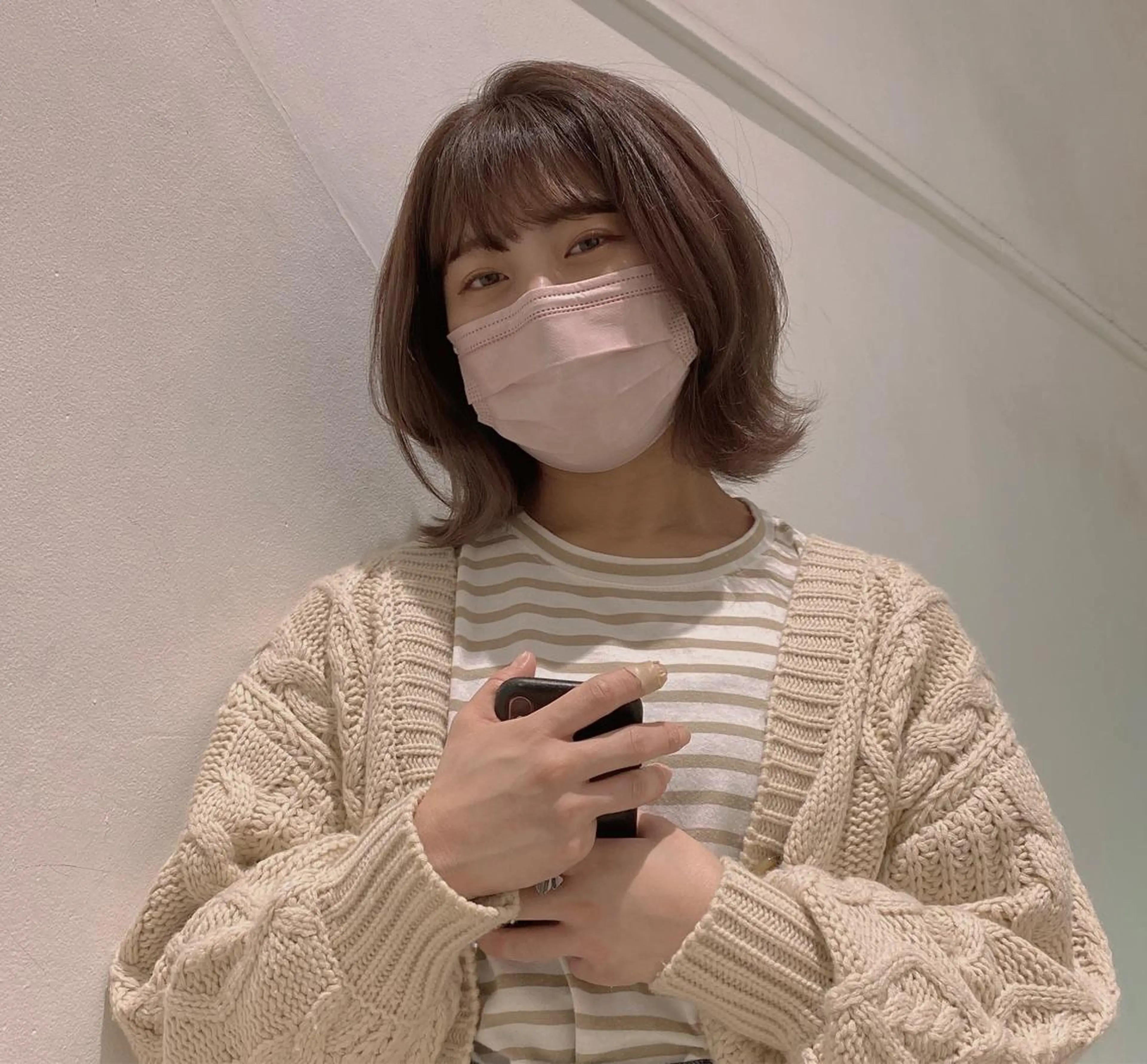 ミディアム カラー ベージュカラー ✨くびれスタイル✨️ 戸嶋穂乃香のヘアスタイル