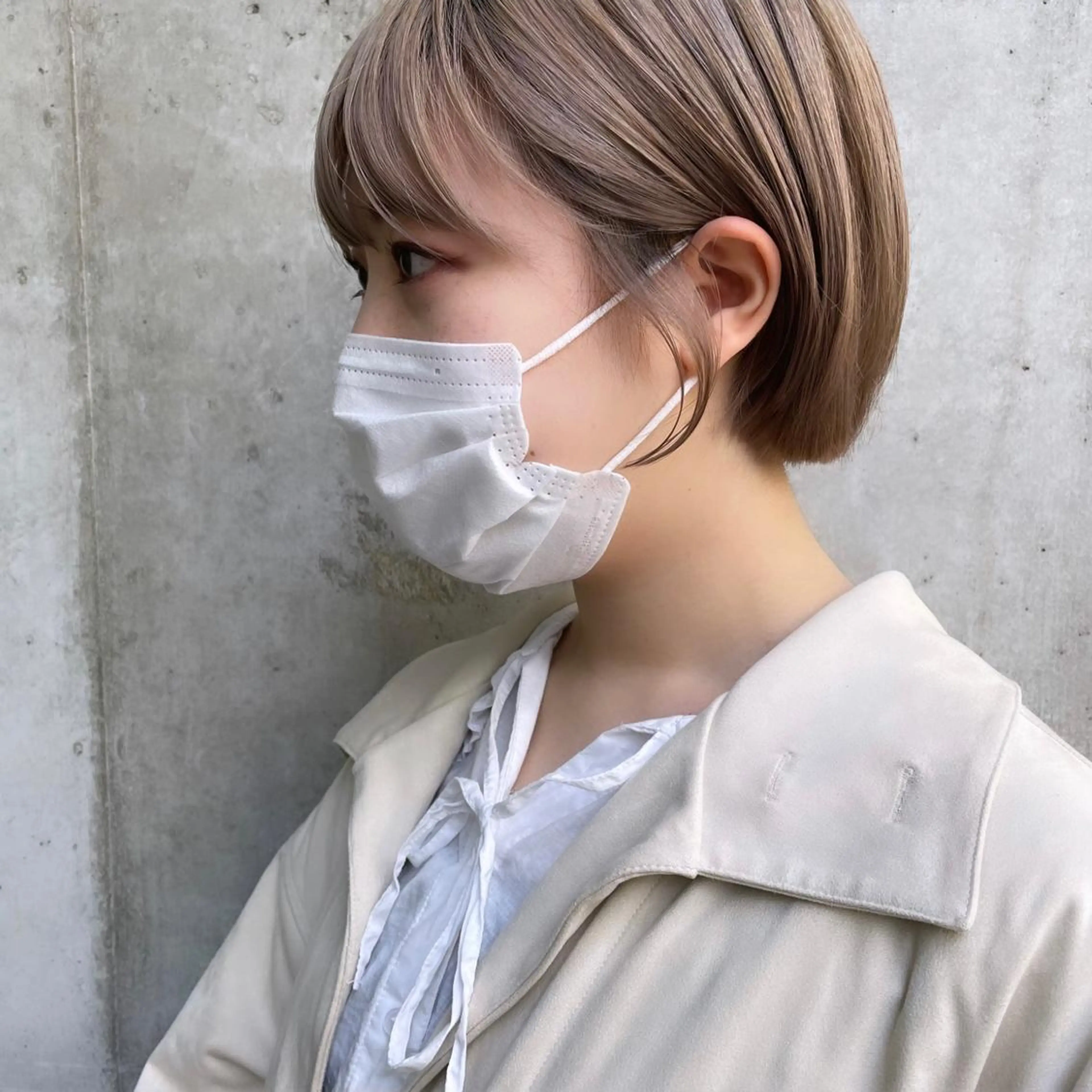 ショート カラー ブリーチ 濱本 新奈 / 髪質改善パーマのヘアスタイル
