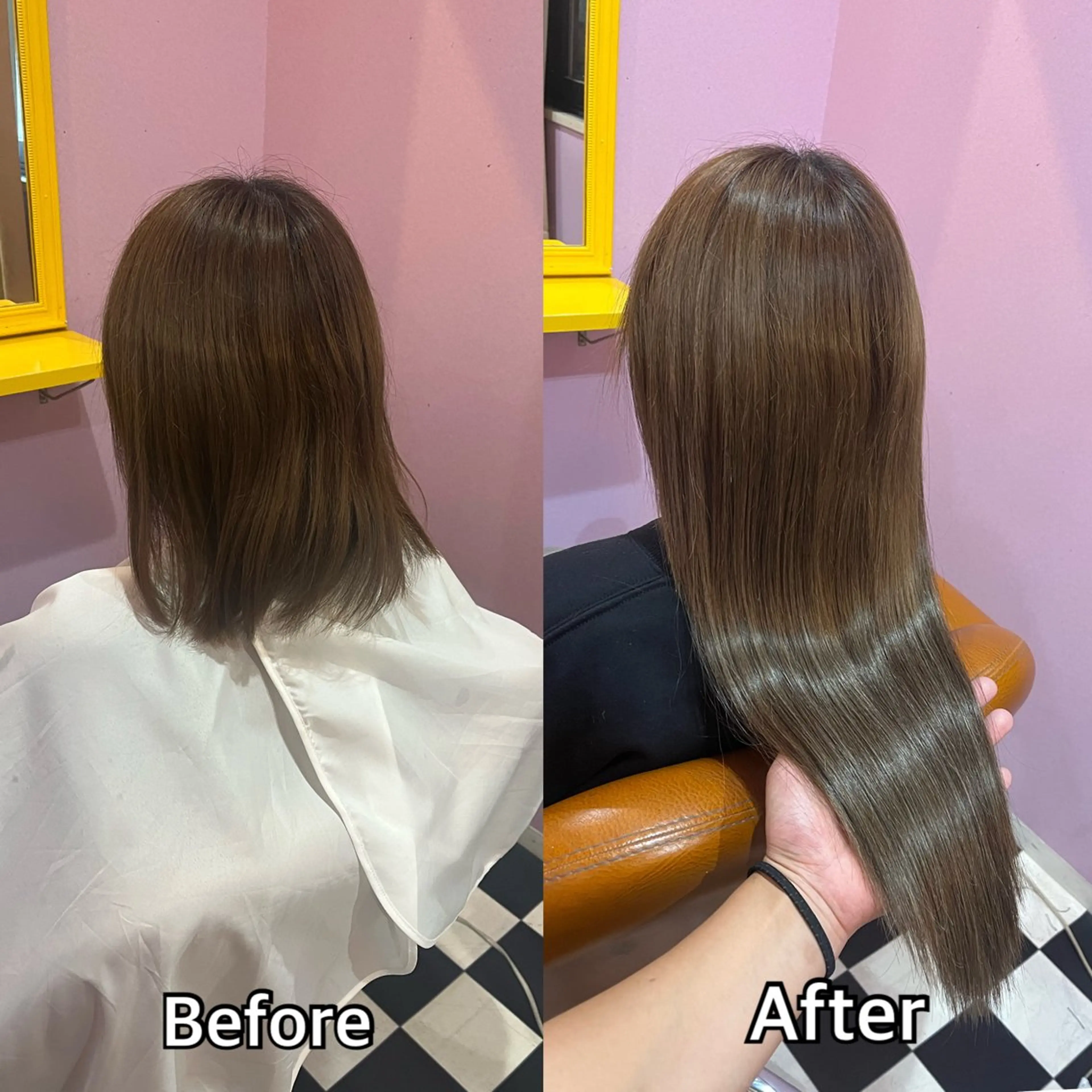 ロング エクステ シール＋ちび編み込み エクステ梅田🐨のヘアスタイル