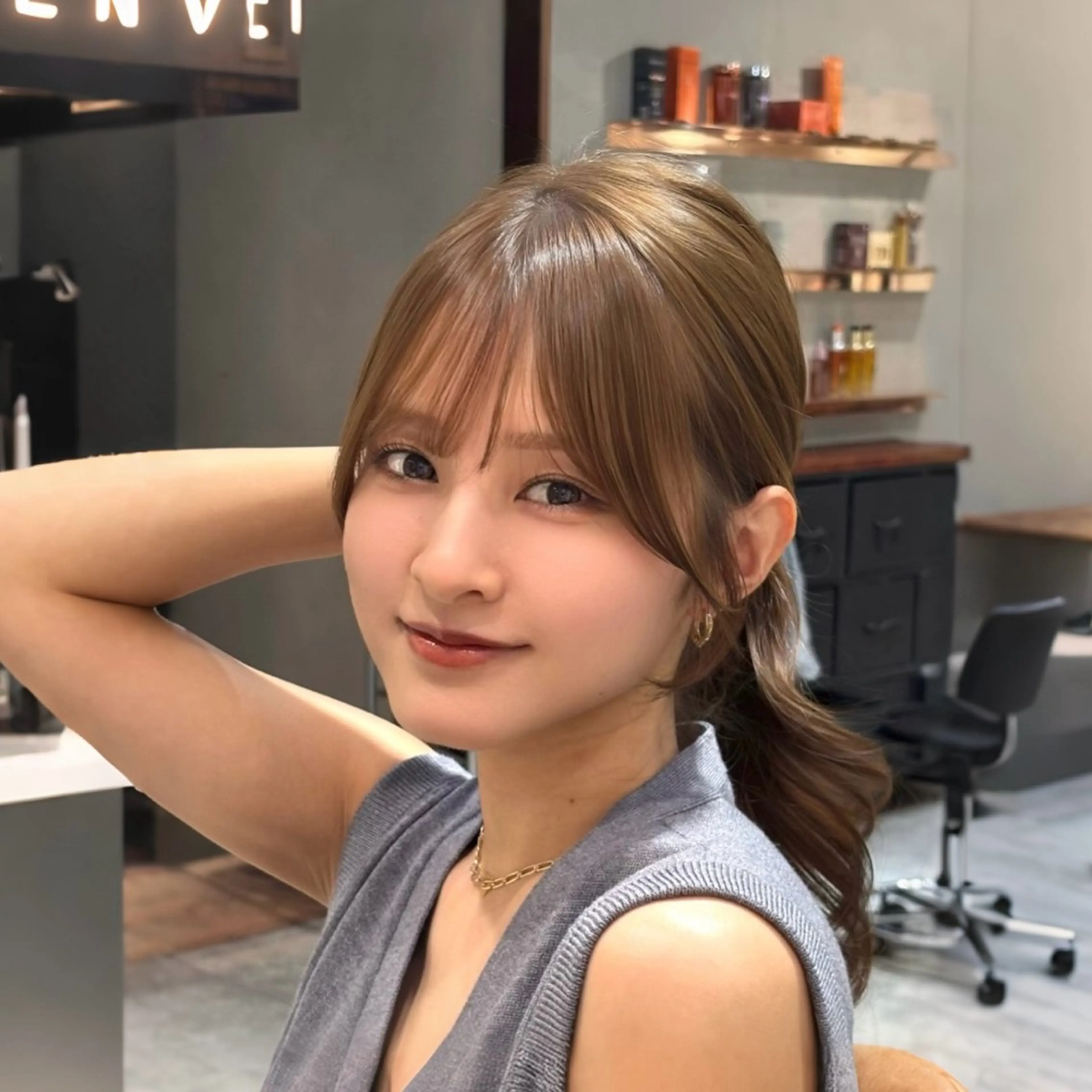 セミロング カラー カット ヘアカラー トリートメント 銀座/韓国レイヤー髪 質改善/RYUのヘアスタイル