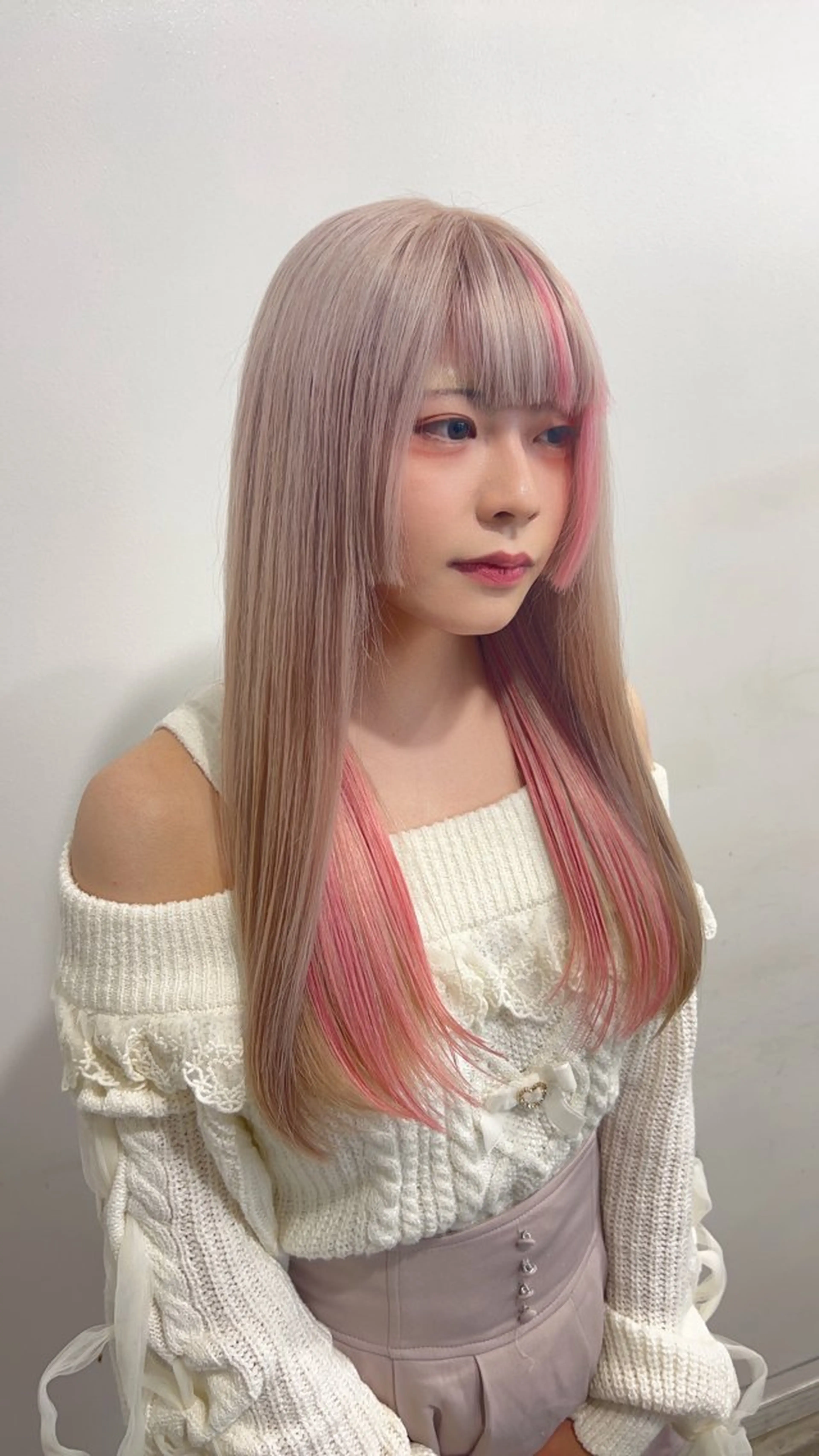 ロング ボブ エクステ 外国人風カラー レイヤーカット カット ヘアカラー エクステ MiRI💜地毛級 エクステ✖似合わせ技のヘアスタイル