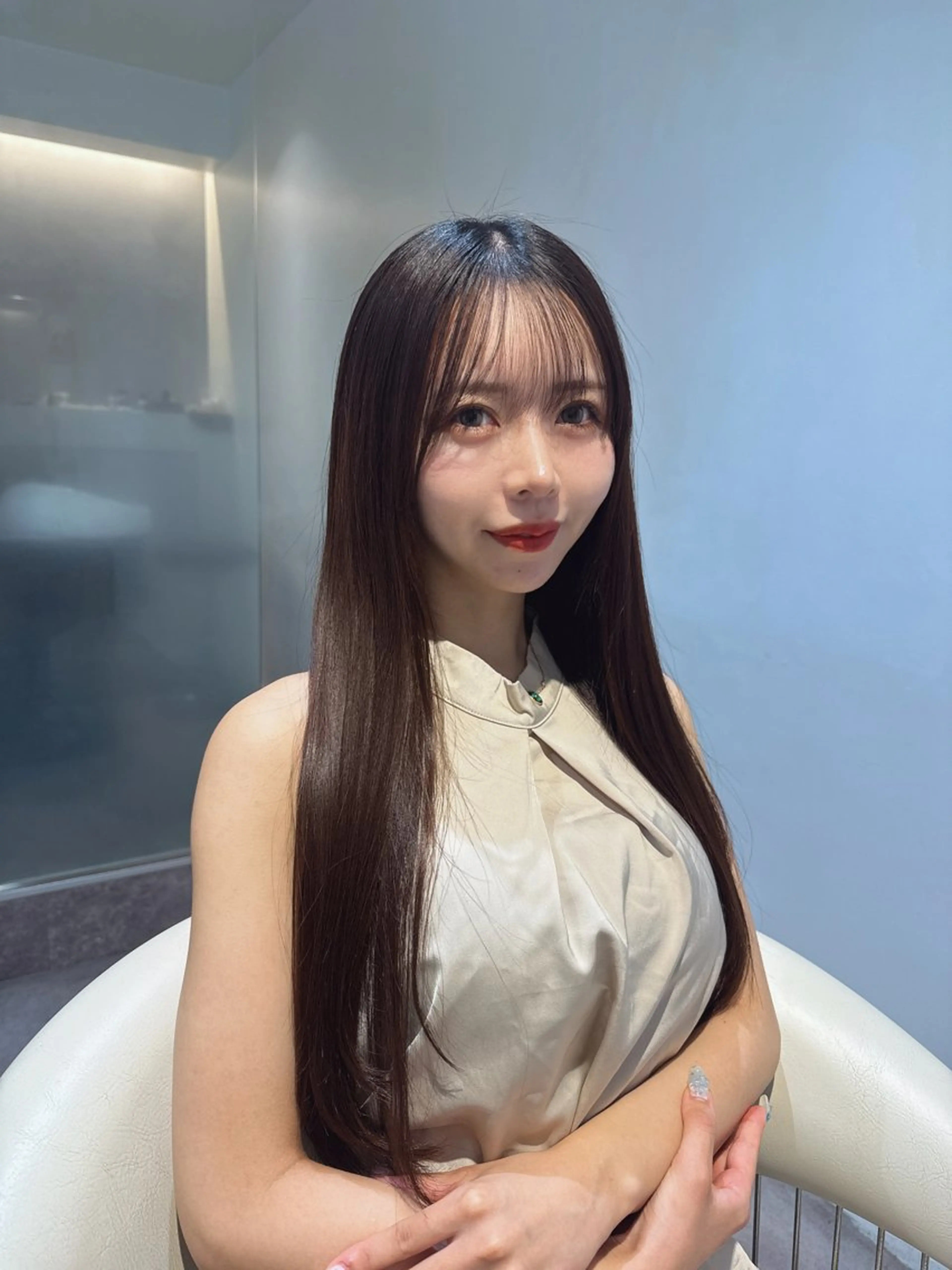 ロング カラー ベージュカラー ブリーチ 透明感カラー グレージュ ブリーチなしカラー カット ヘアカラー トリートメント 原宿/美髪カラー 🫧TAISEIのヘアスタイル