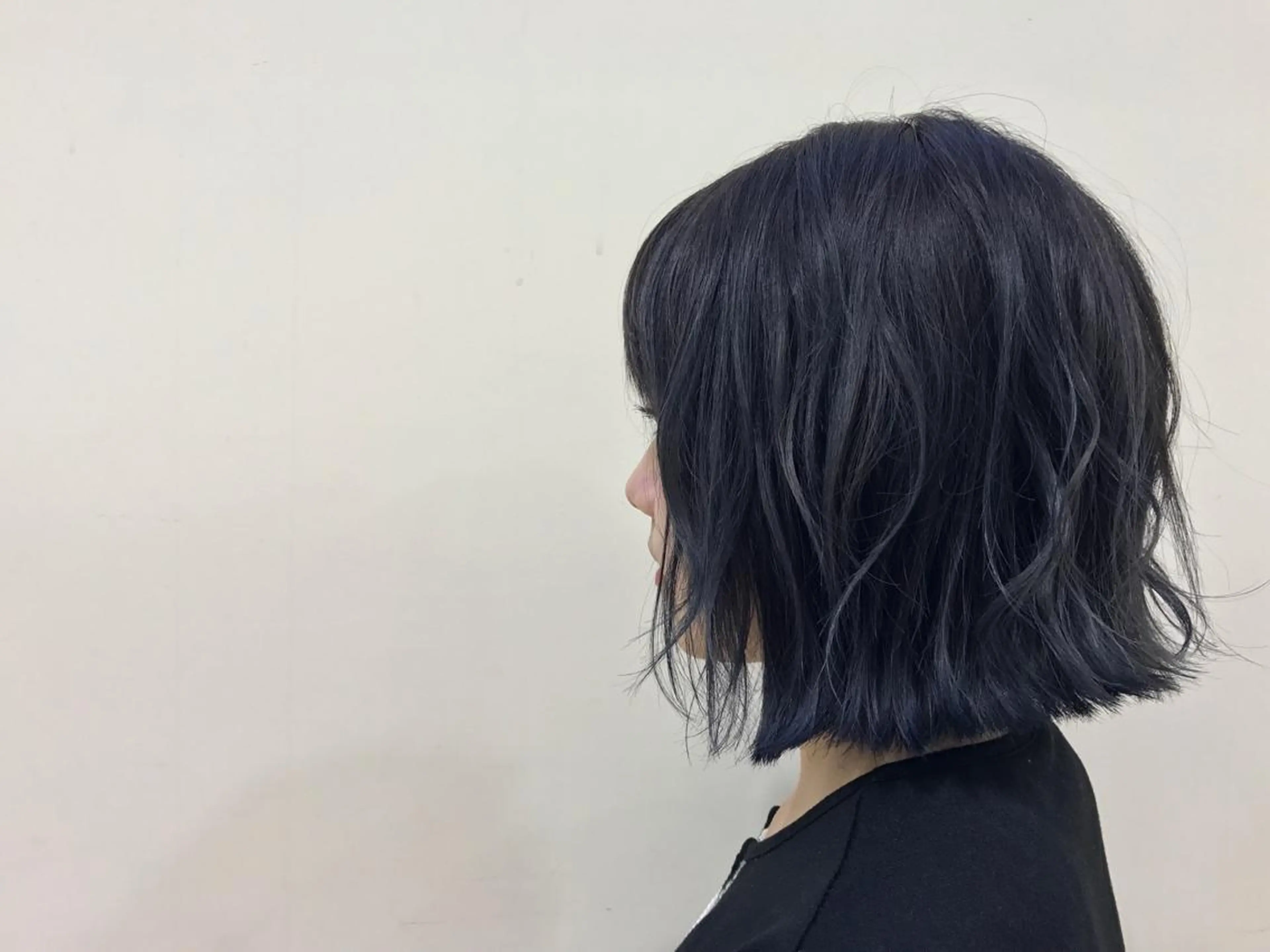 ミディアム カラー ネイビーカラー AMI ウルフパーマ/メンズのヘアスタイル