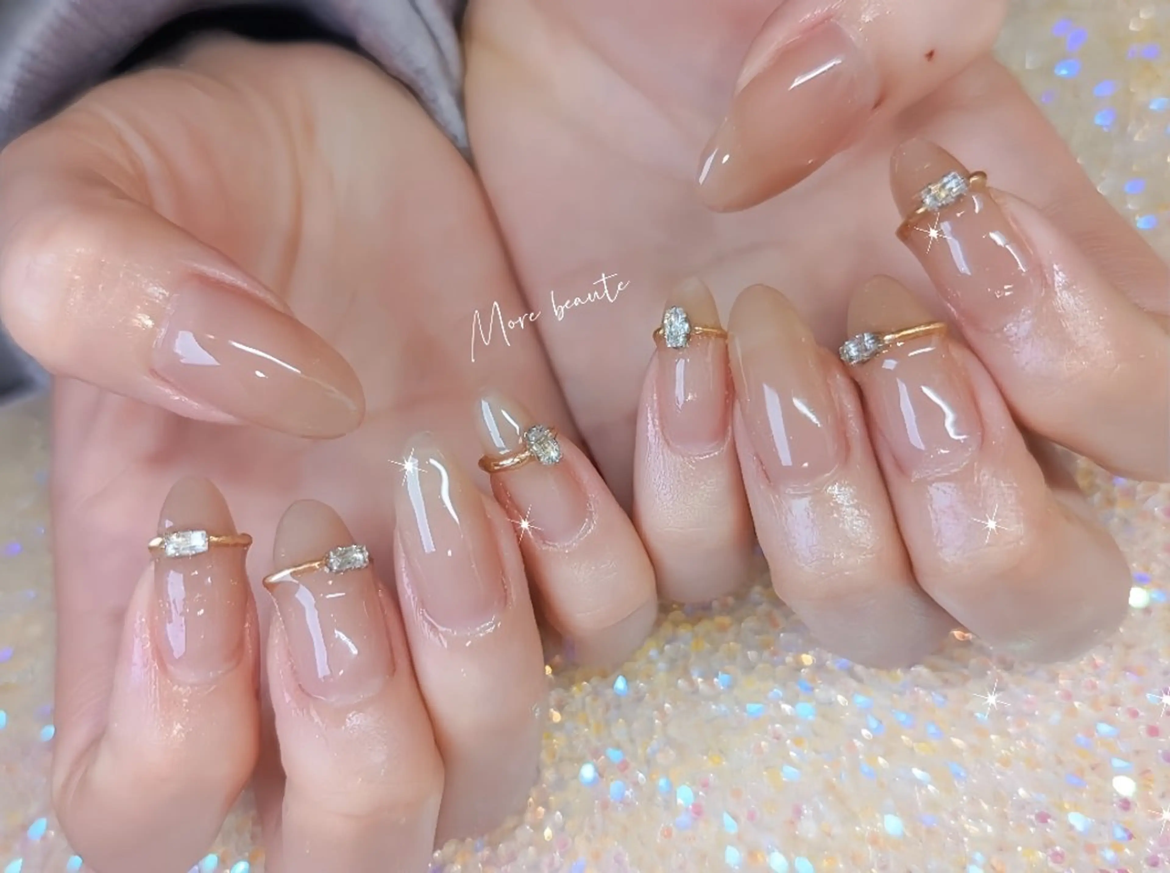 ネイル 桜ネイル 長さ出し ジェルネイル ハート 韓国ネイル ハンドネイル I LOVE ME NAIL.｡.:*♡のネイルデザイン