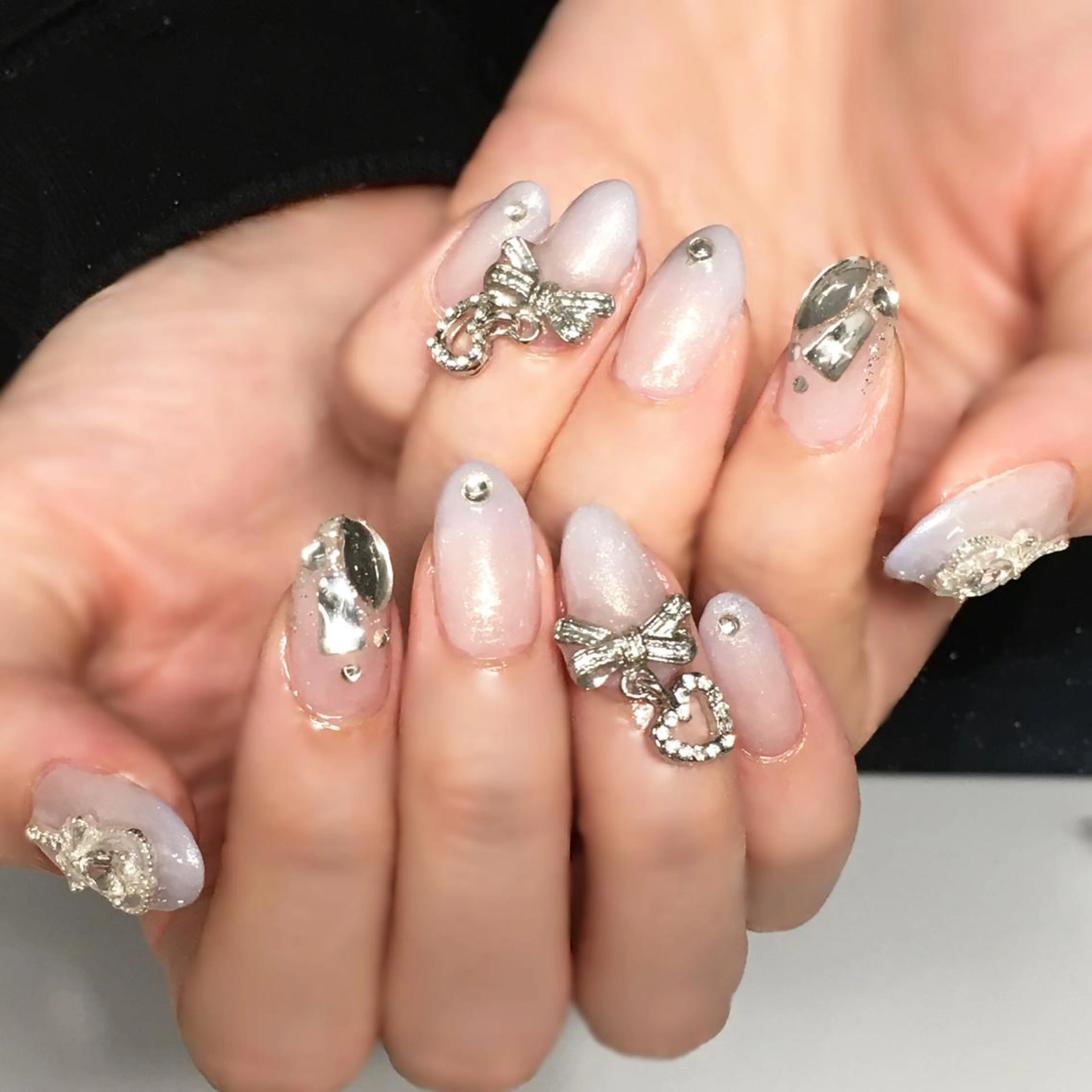 ネイル ブルー ジェルネイル グラデーション 水色 ピンク Nyanco Nailのネイルデザイン
