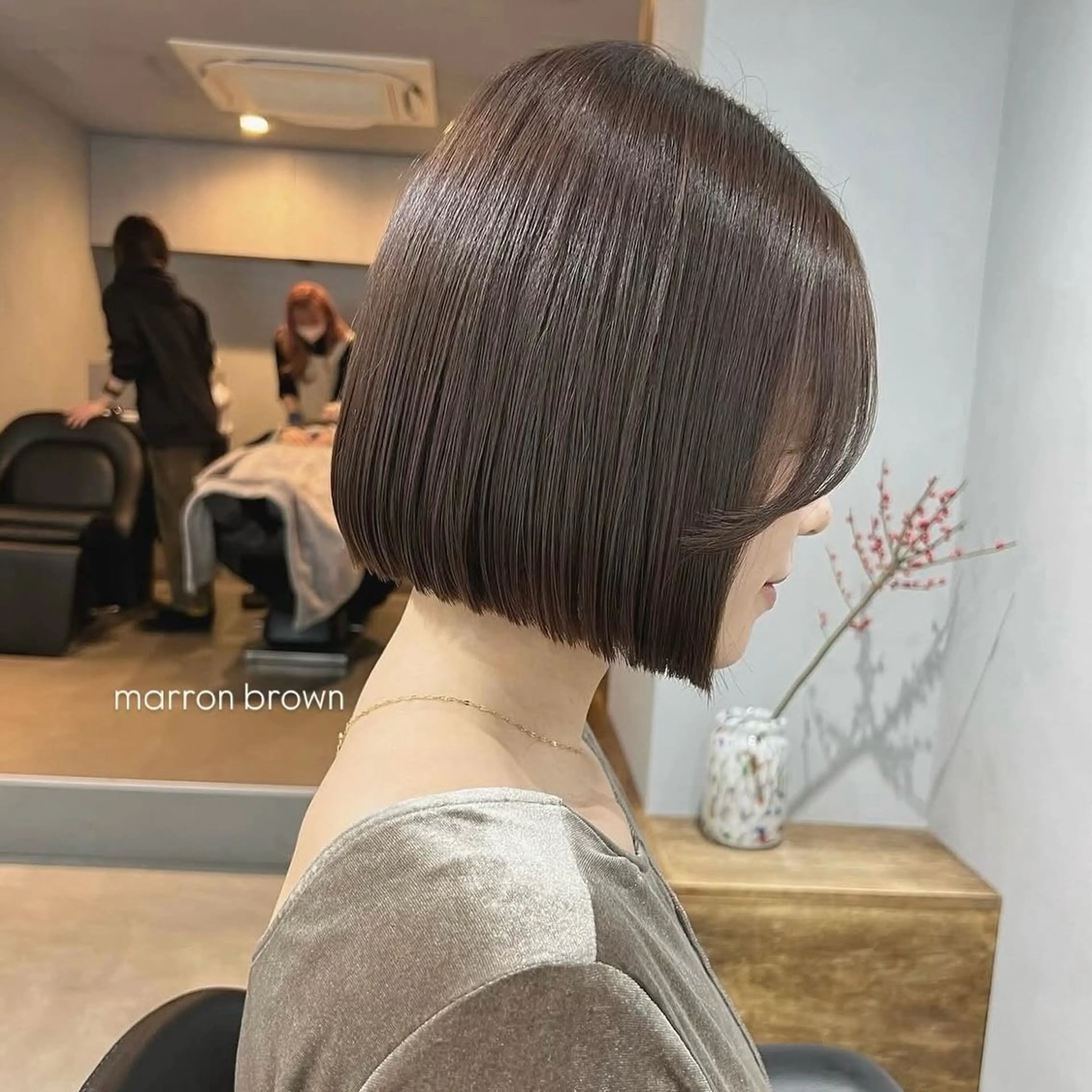 ミディアム カラー カット ヘアカラー 【arc】akane オリーブ/ベージュのヘアスタイル