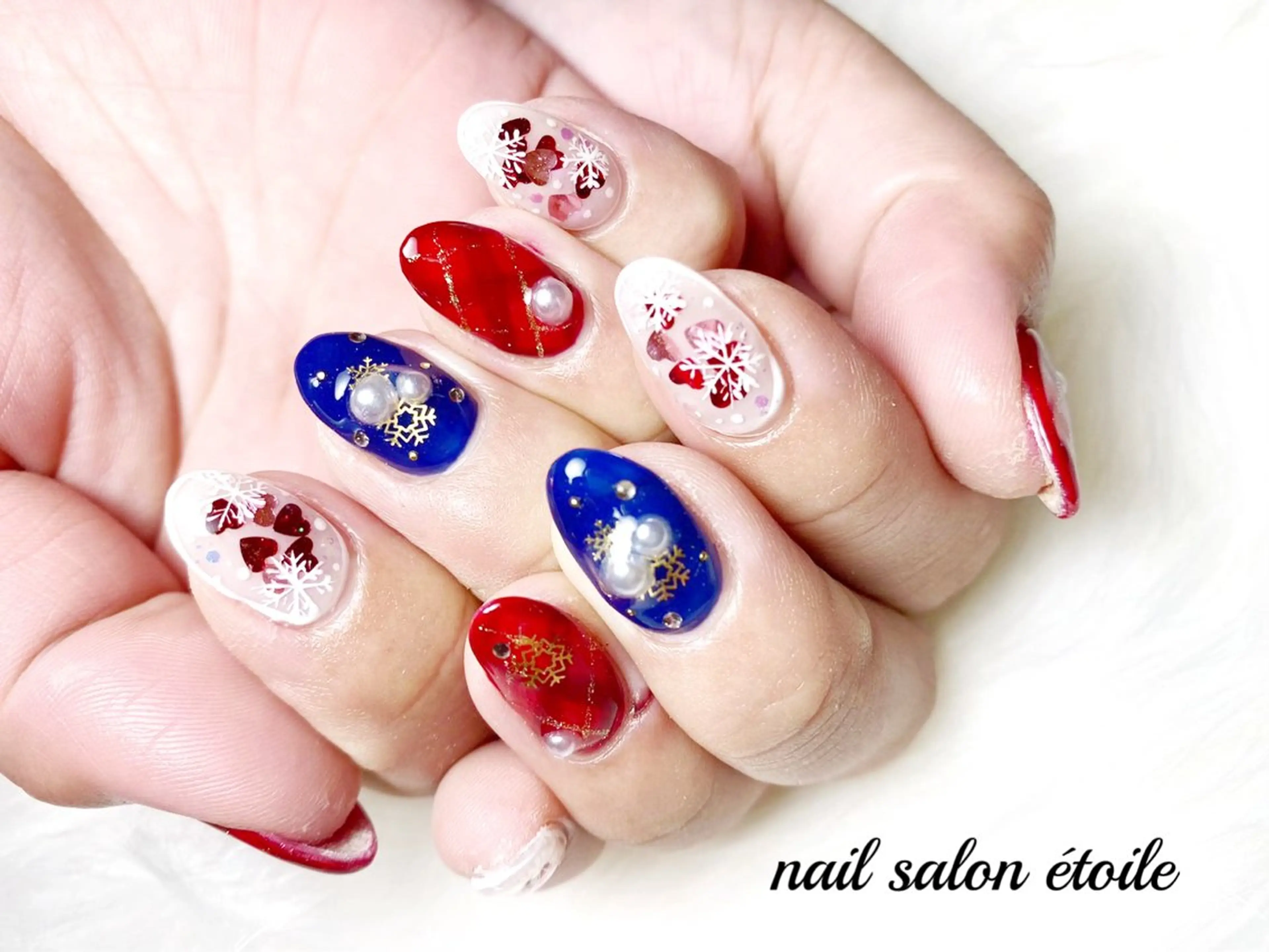 ネイル ハート 冬ネイル ハンドネイル nail salon étoileのネイルデザイン