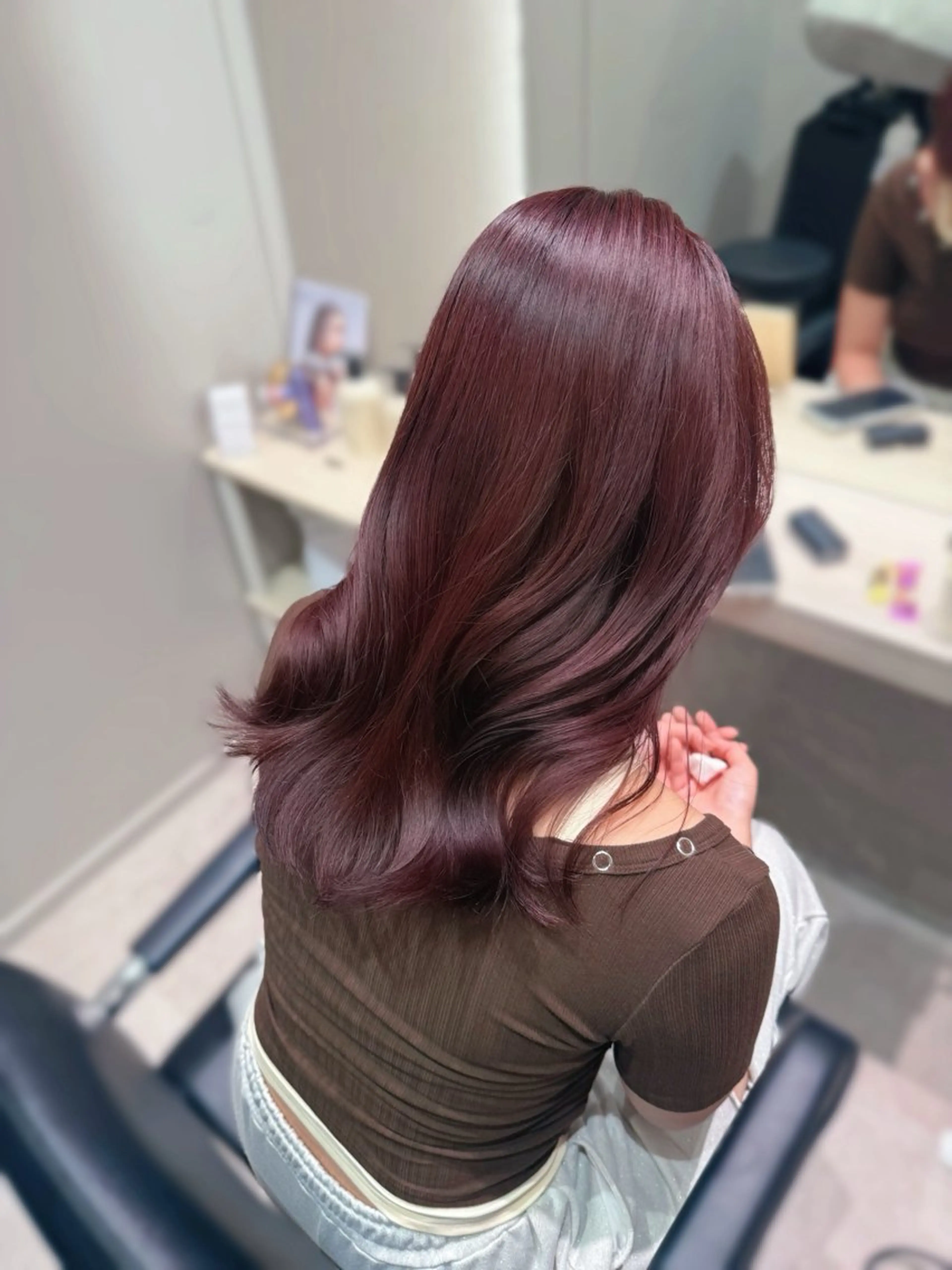 ロング カラー カット ヘアカラー トリートメント レイヤー/髪質改善カ ラ-🤍津田奈々美‎のヘアスタイル