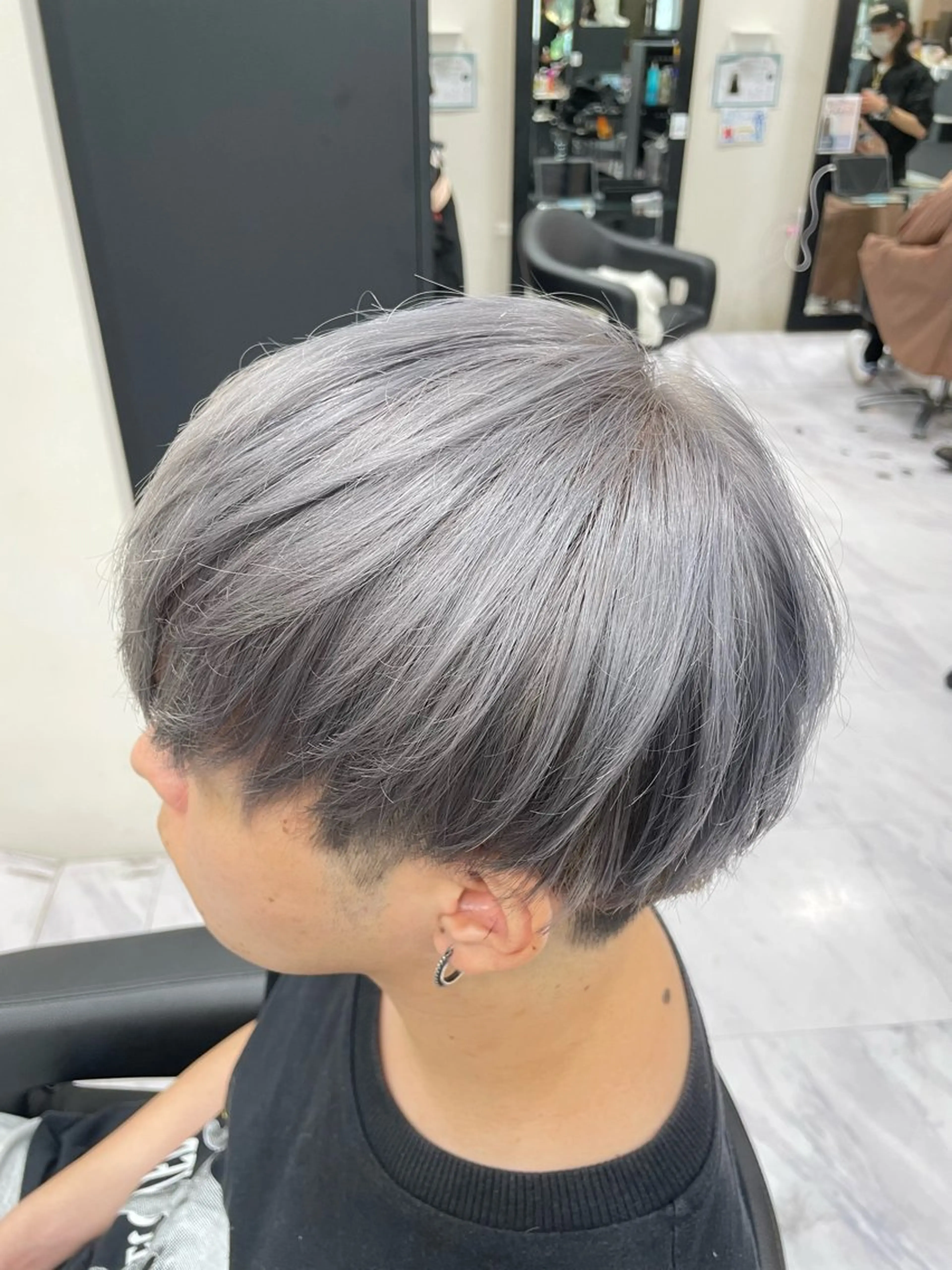 カラー メンズ シルバー カット ヘアカラー 🐥くまがい💛 ダブルカラー／パーマのヘアスタイル