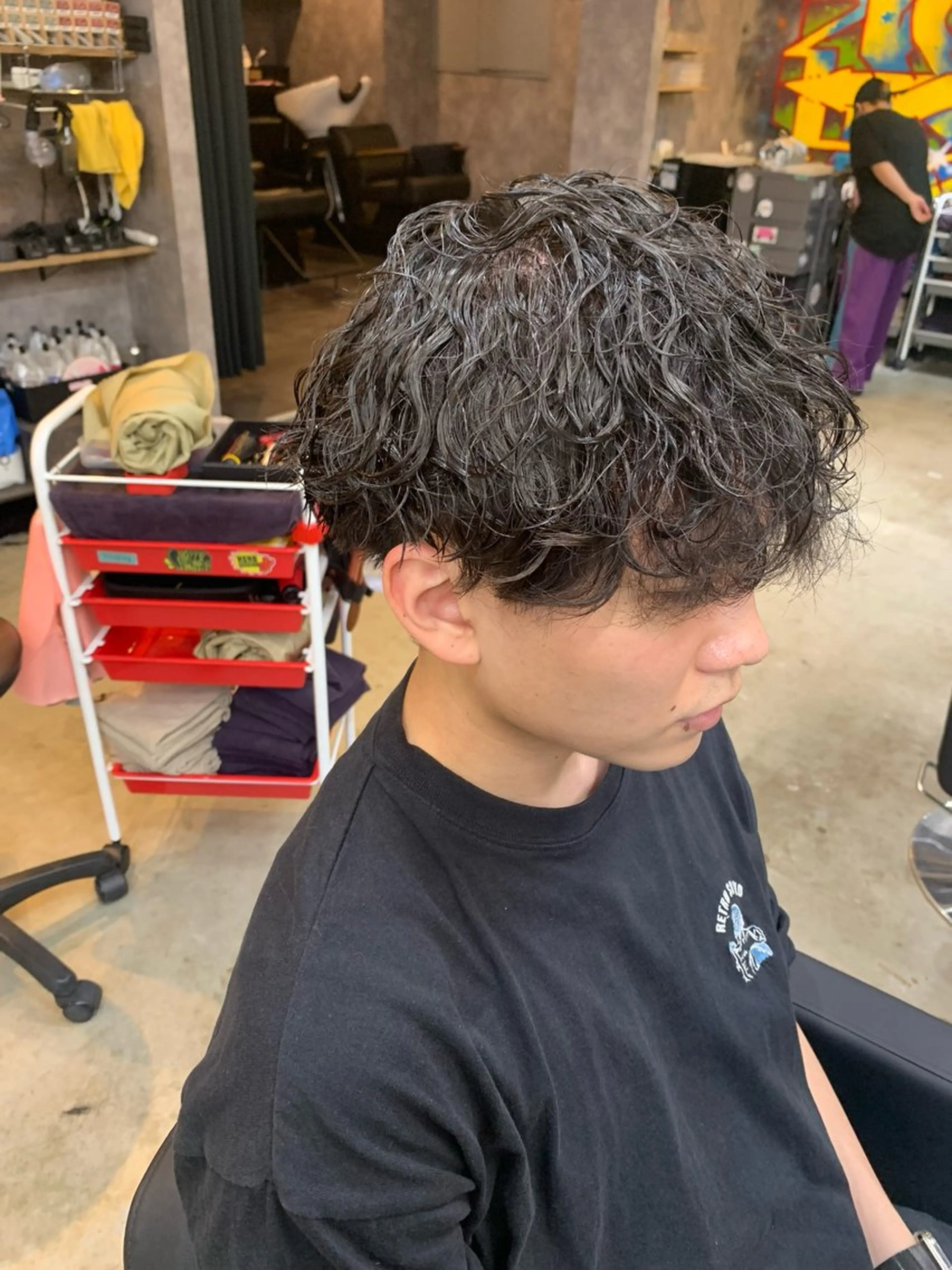 パーマ メンズ マッシュ メンズパーマ 波巻きパーマ カット パーマ ⚡️メンズパーマ特化 mens支持◎/忠地のヘアスタイル