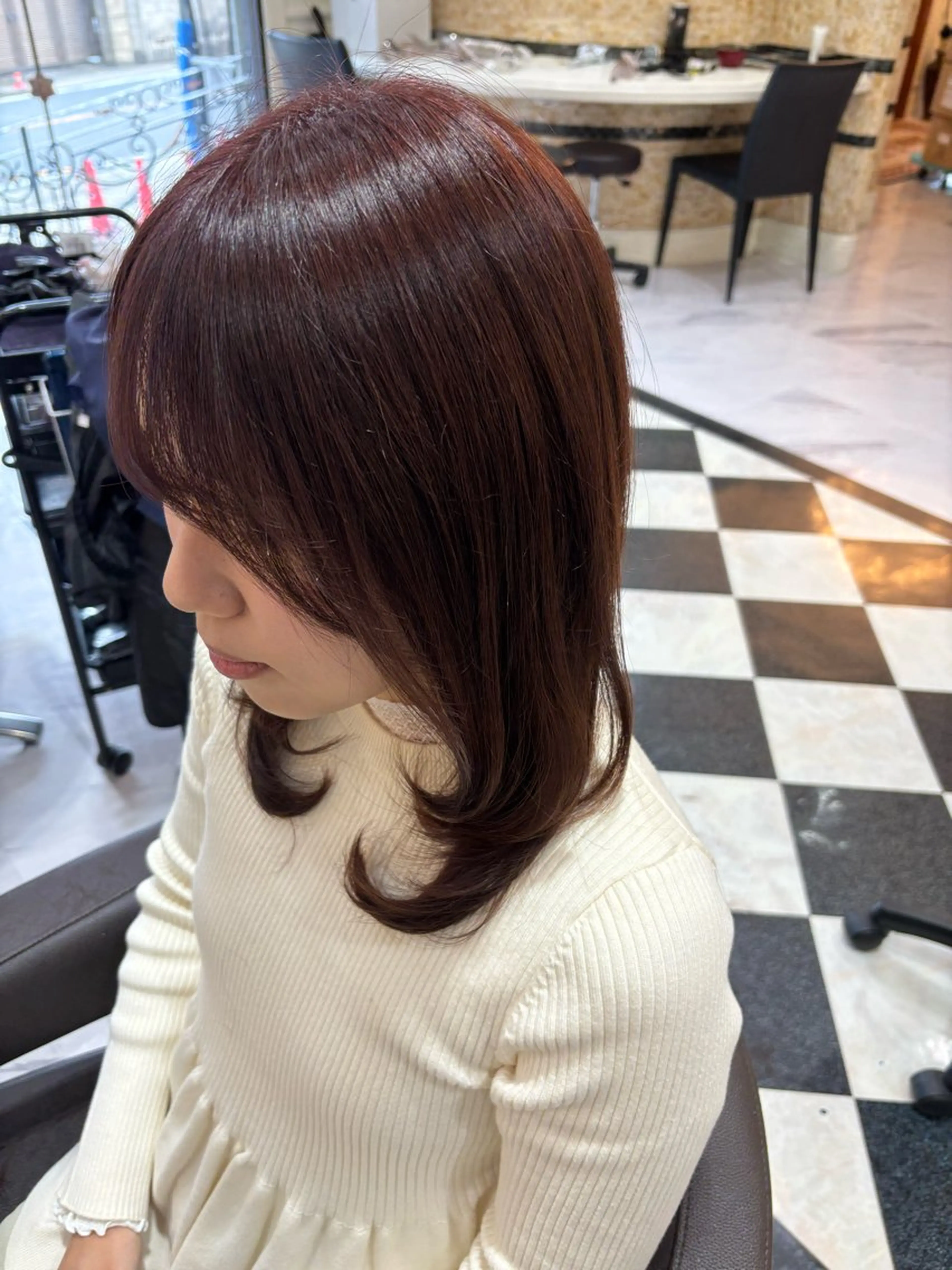 セミロング カット ヘアカラー 竹之内 香織のヘアスタイル