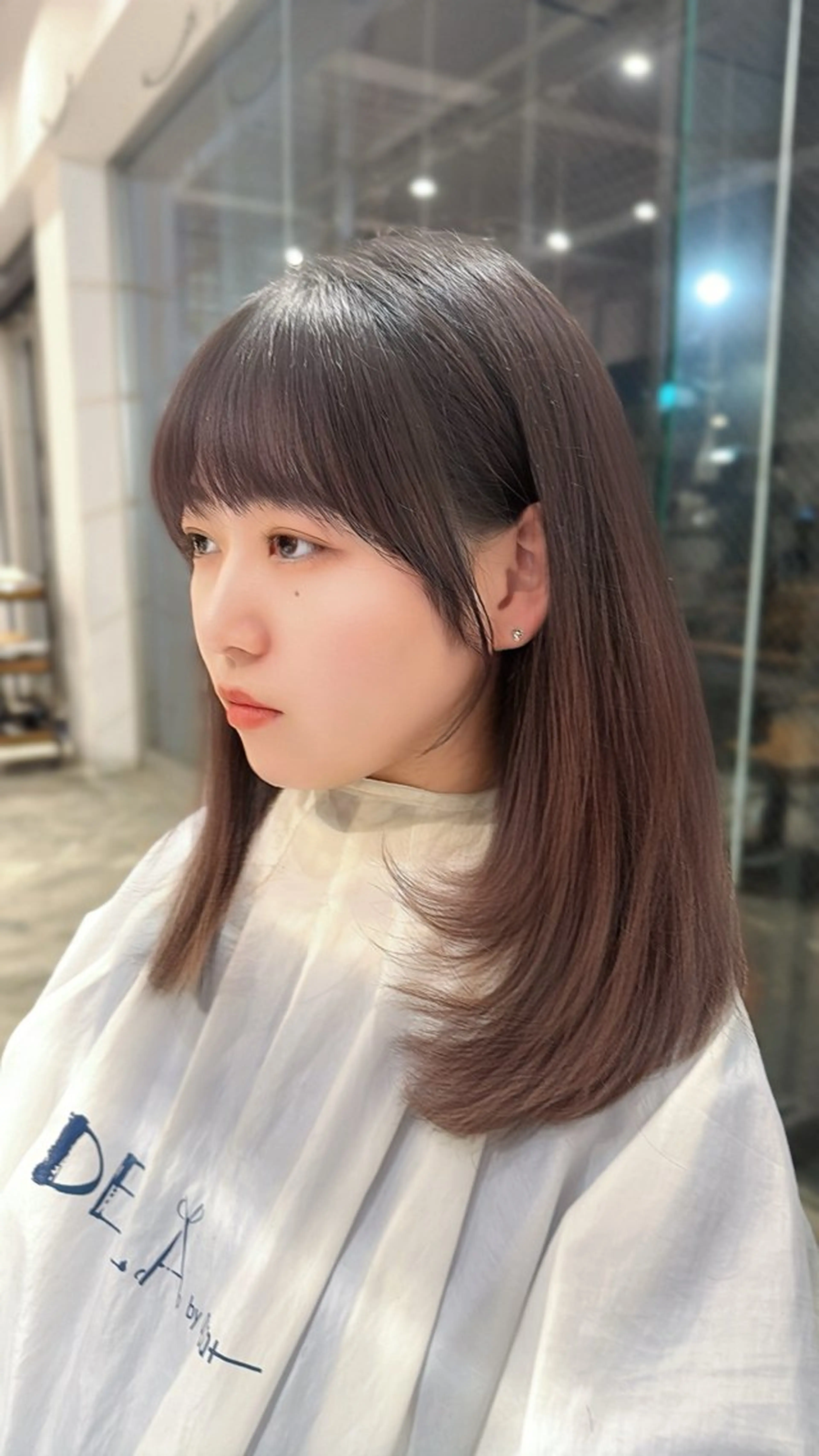 セミロング 顔周りカット 似合わせカット カット 永田竜一/縮毛矯正/ 大人可愛い/レイヤーのヘアスタイル