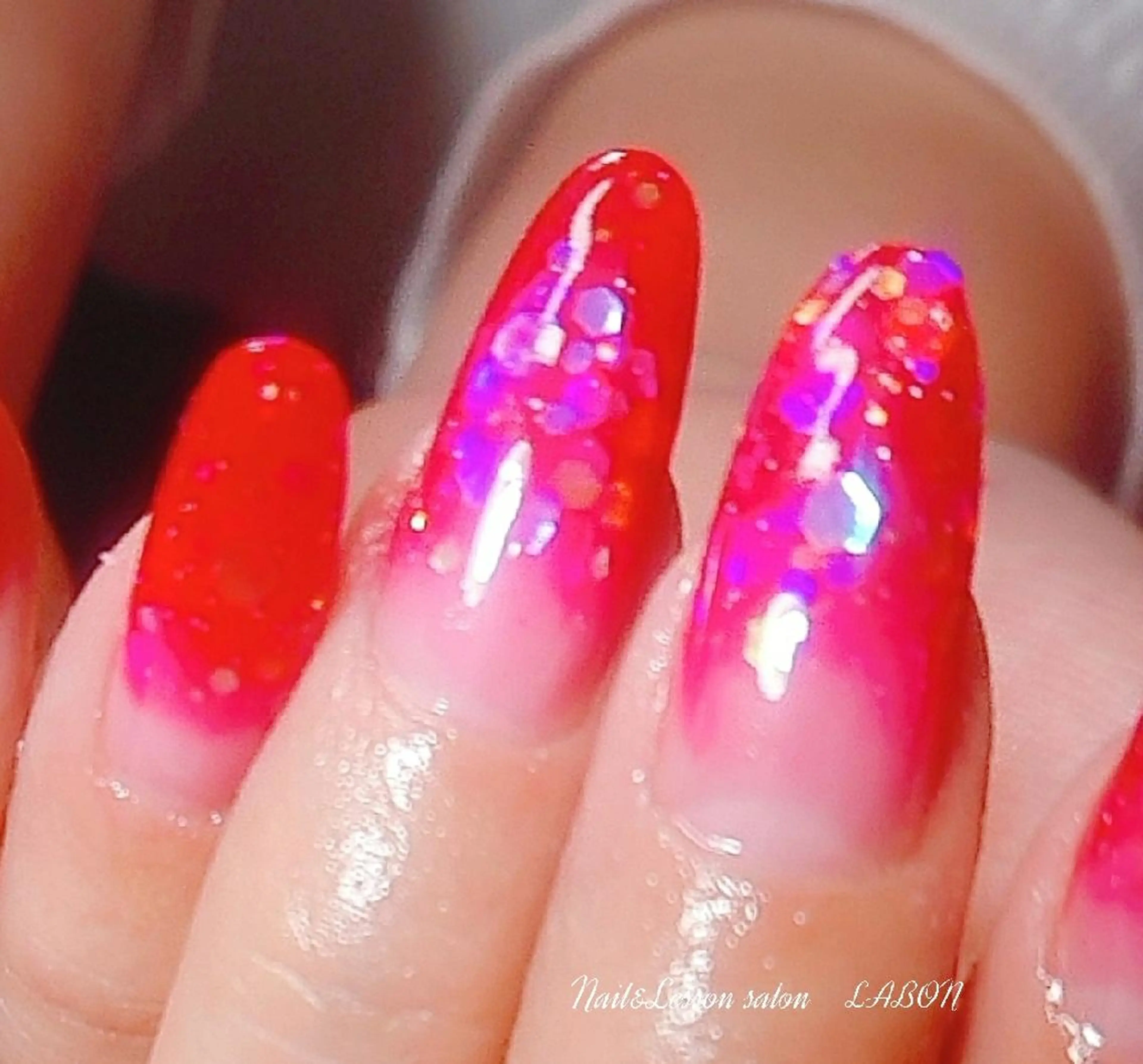 ネイル キラキラネイル ラメ(グリッター) スカルプネイル Nail salon LABONのネイルデザイン