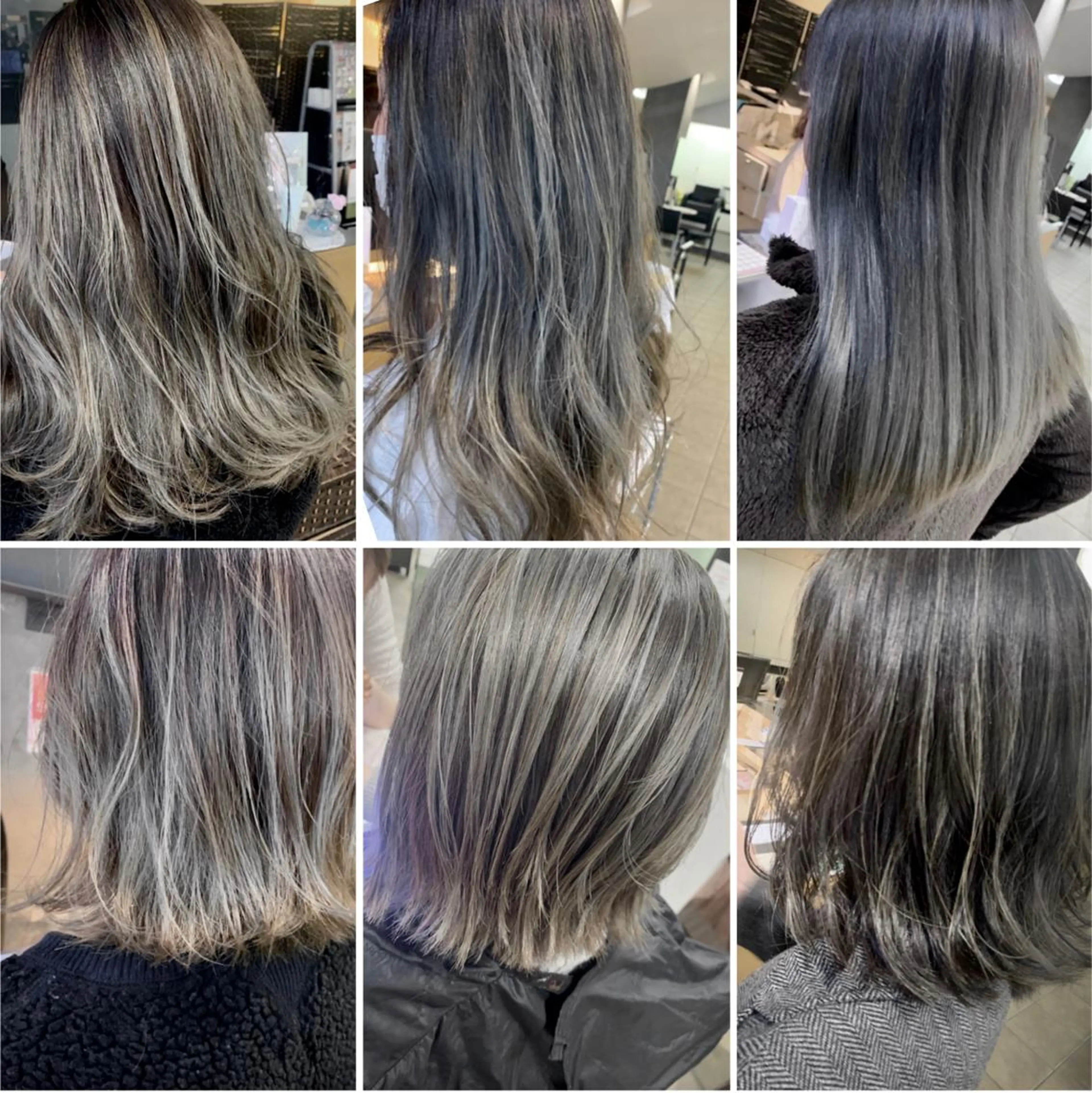 カラー アッシュ アッシュグレー ハイライトカラー ヘアカラー トリートメント 宮永 智香のヘアスタイル
