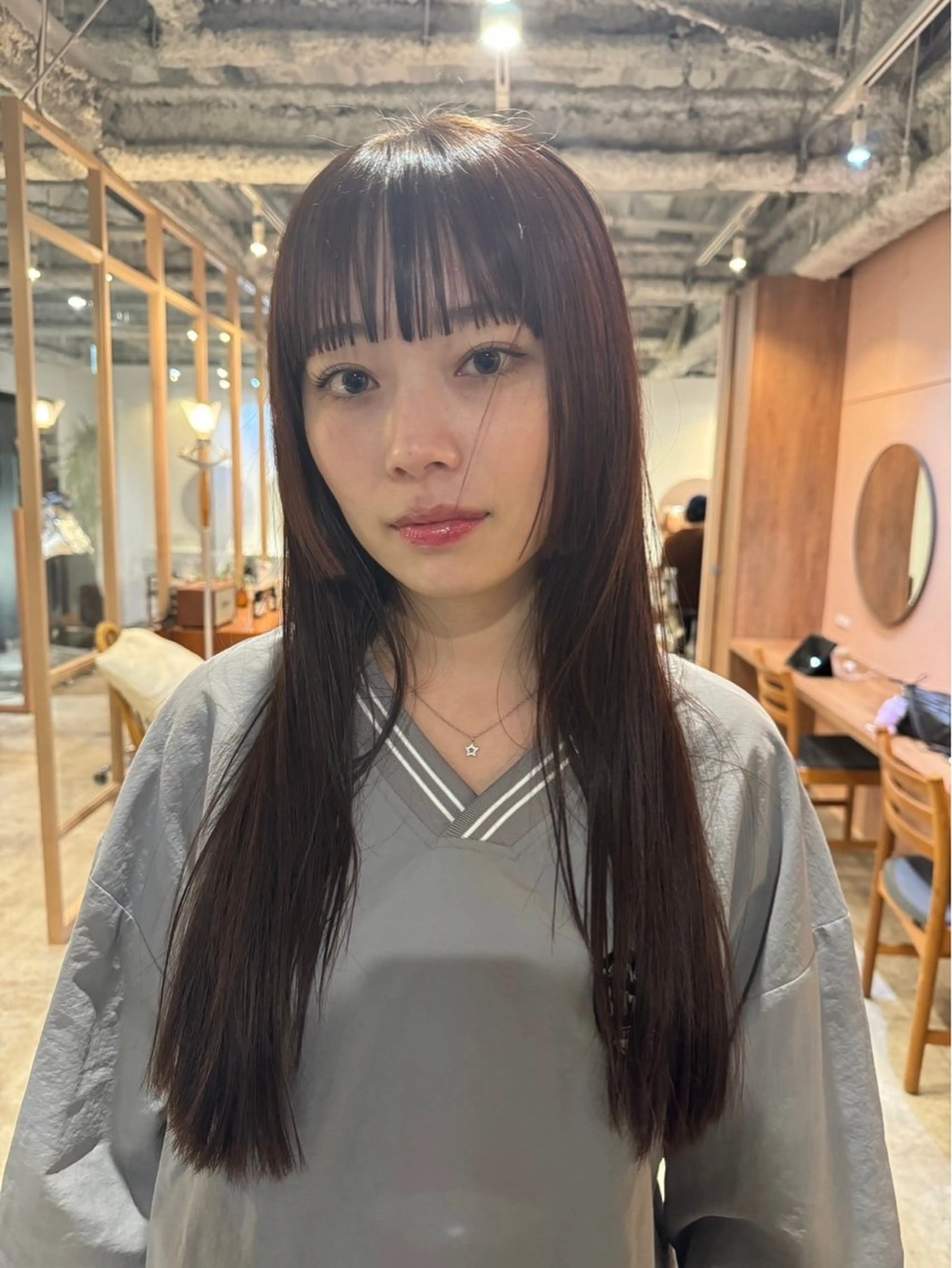 ミディアム カラー ショートボブ ミディアムパーマ アディクシーカラー ブリーチ ケアブリーチ カット ヘアカラー CEINE OURのヘアスタイル