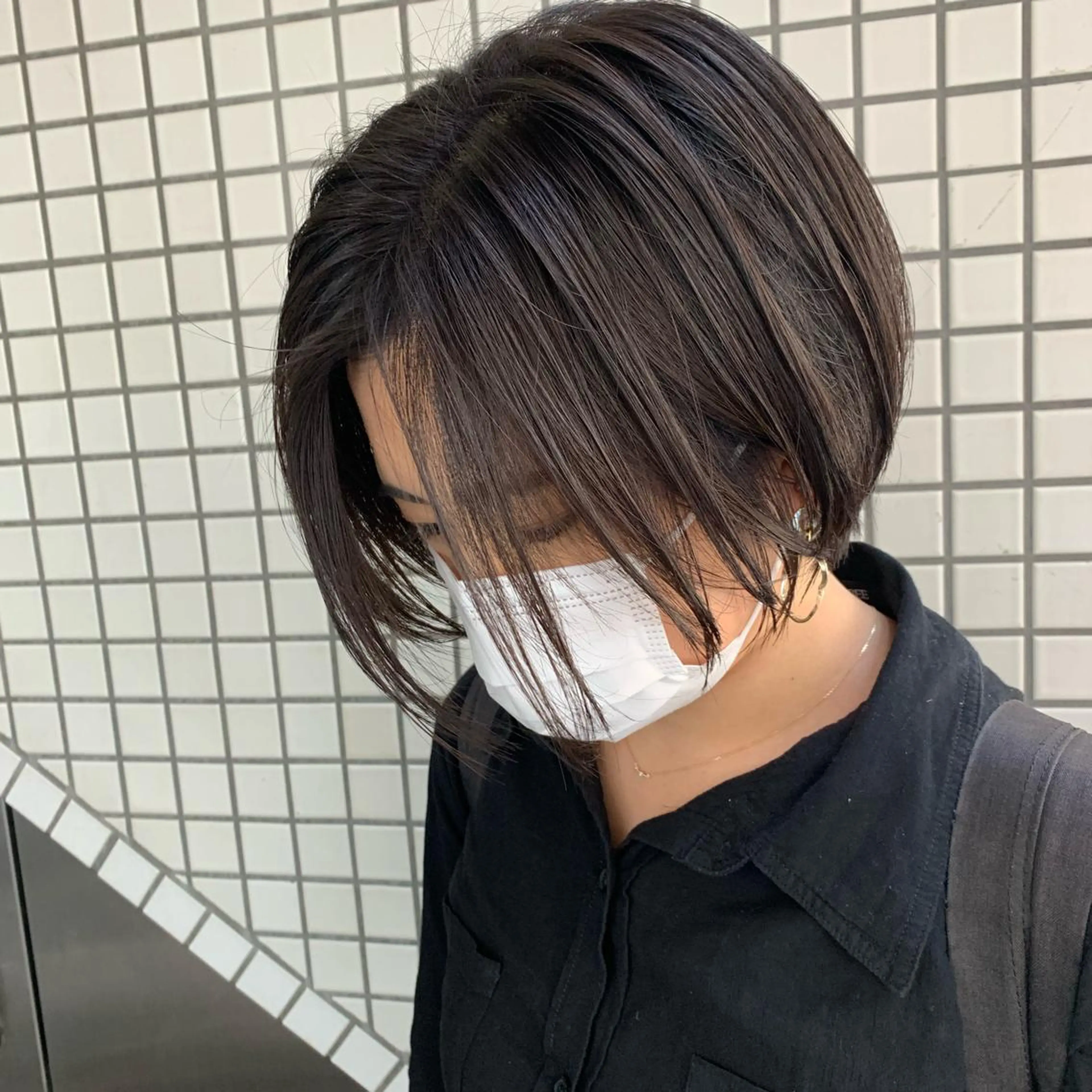 ショート カラー ヘアアレンジ アッシュ パープルカラー 🫧透明感カラー/ ボブ/小笠原🪽のヘアスタイル