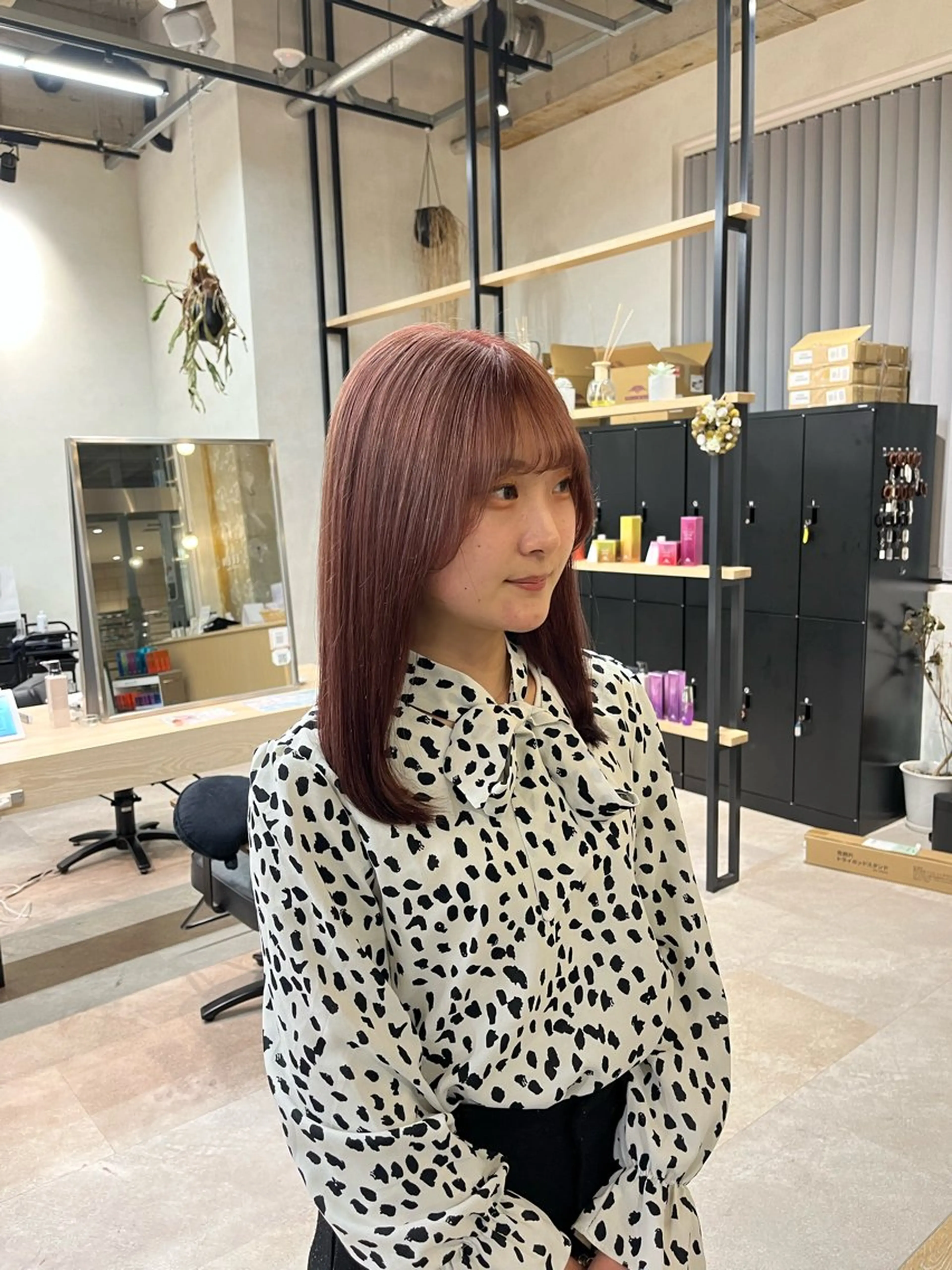 カラー ニュアンスパーマ 曲がる縮毛矯正　爲石のヘアスタイル