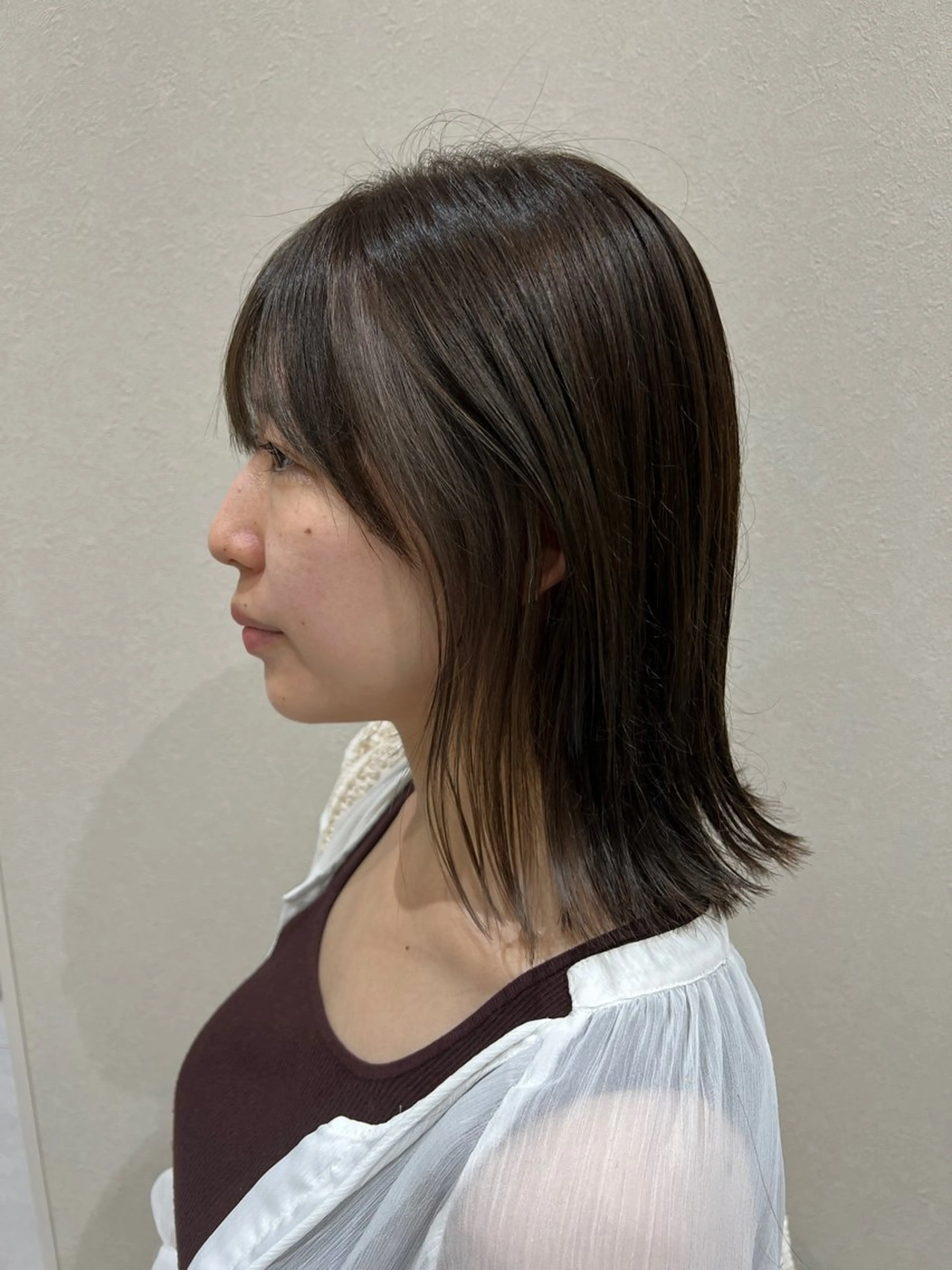 ミディアム カラー カット ヘアカラー トリートメント 透明感カラー/ボブ/ nanamiのヘアスタイル