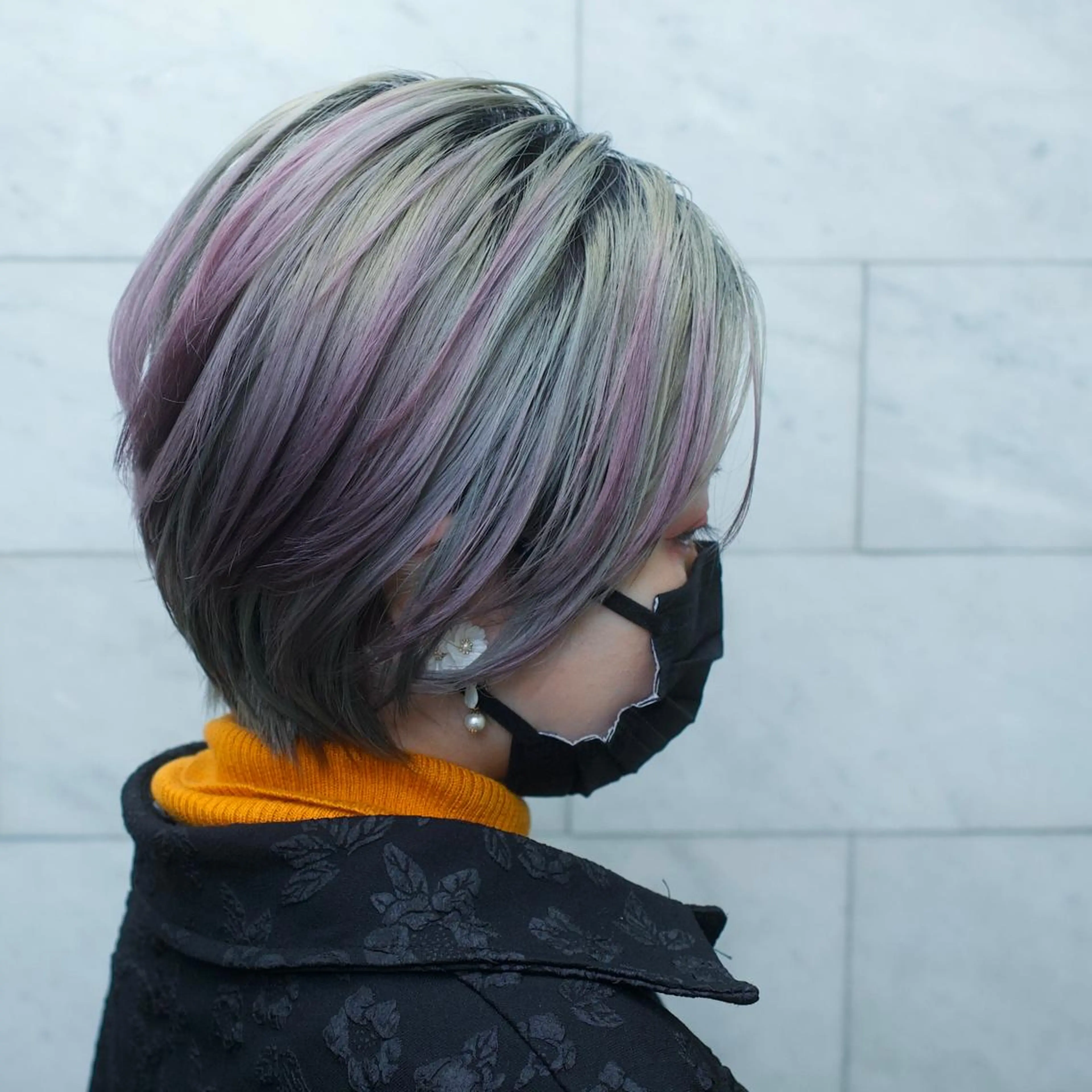 ショート カラー 黒髪 ブリーチ ヘアカラー トリートメント SALOWIN 神戸三宮店所属・【三宮/ブリーチ なしカラー】高田祐也のヘアスタイル