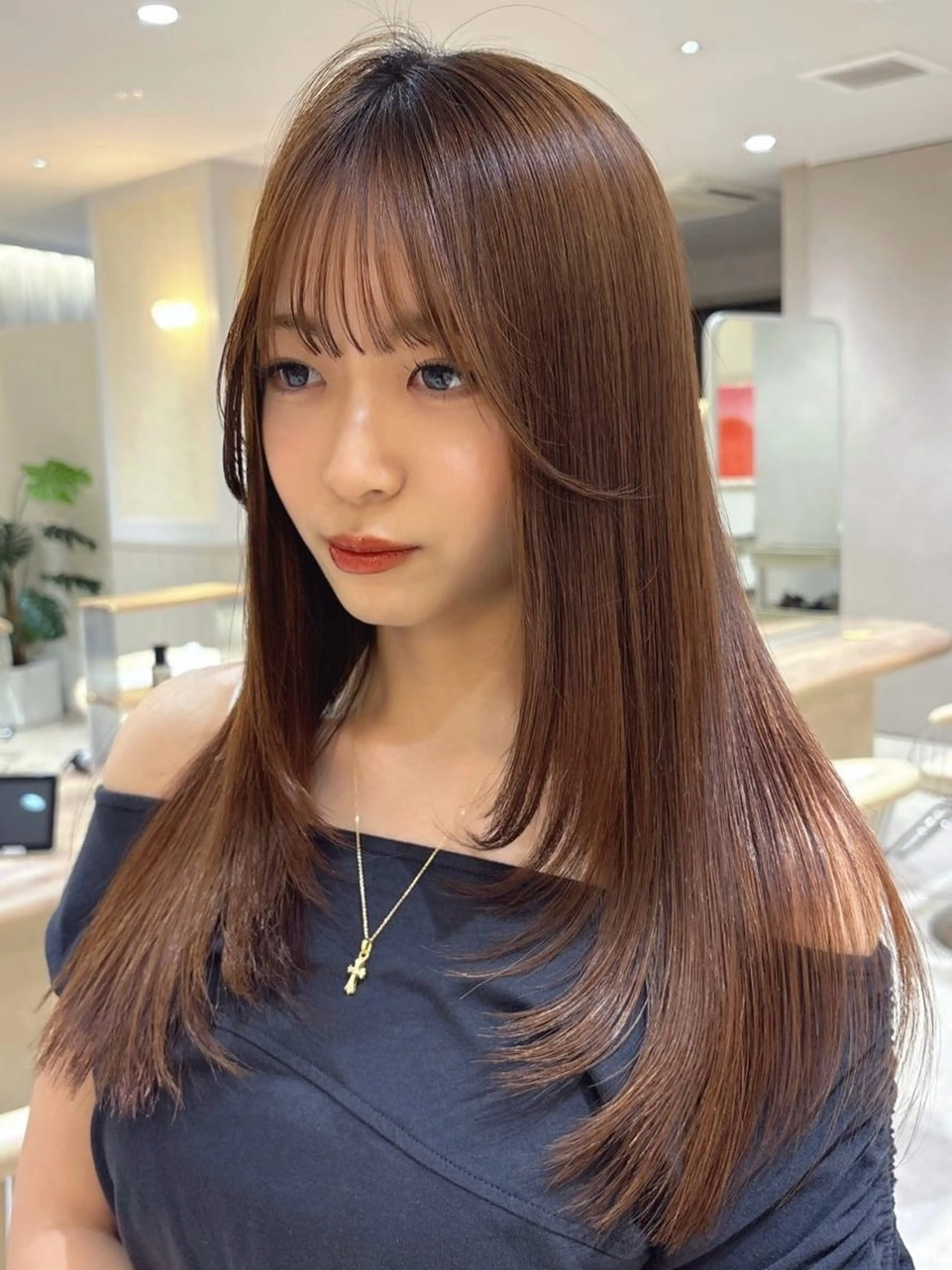 セミロング カット ヘアカラー トリートメント ふわっとレイヤー‪☆ 菅原 千鶴のヘアスタイル