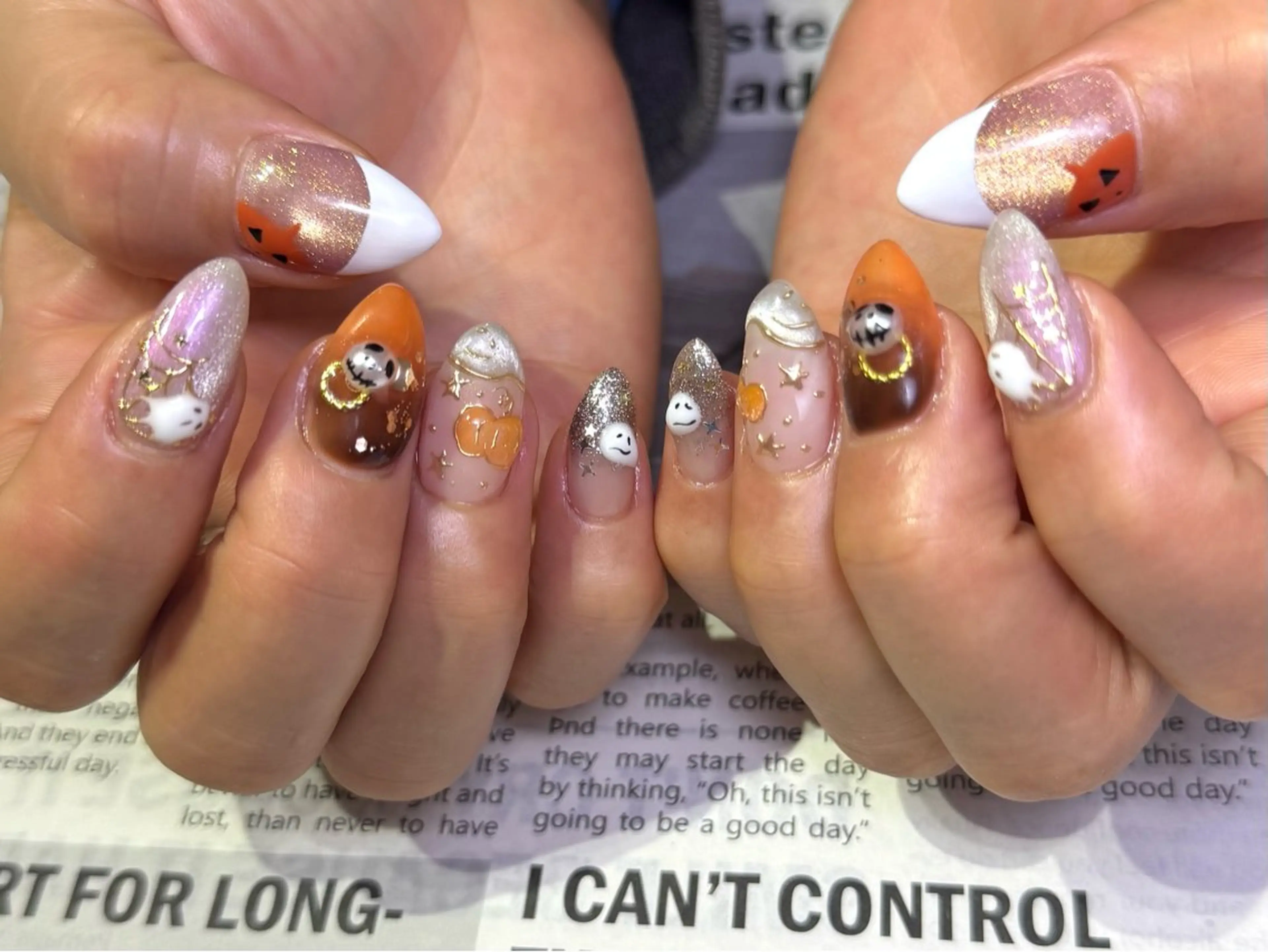 ネイル アートネイル ハロウィン ハンドネイル Mnailsalon フィルイン対応サロンのネイルデザイン