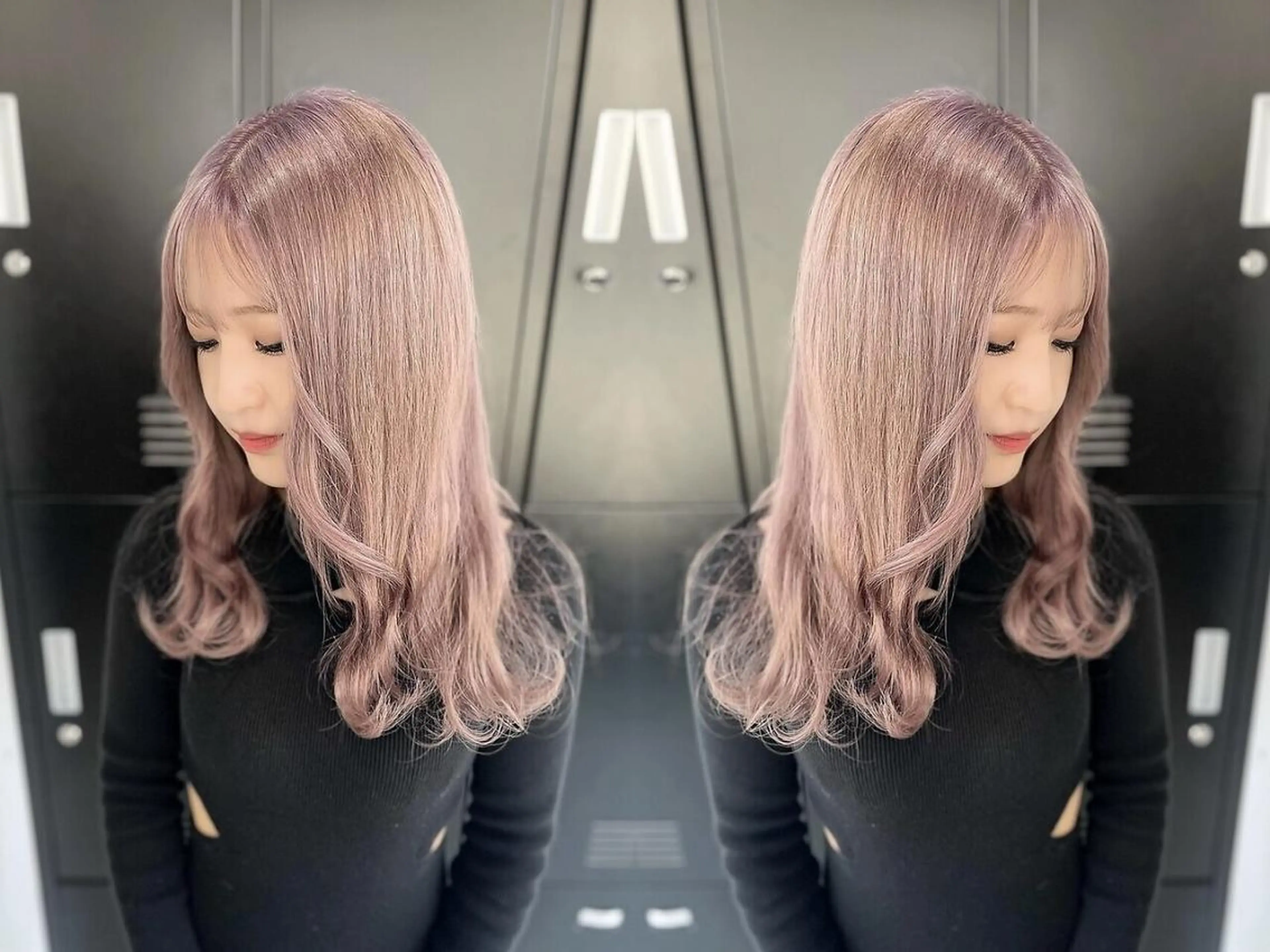 【 暗髪 → ハイトーン 】2回ホワイトケアブリーチ + ケアカラーの写真