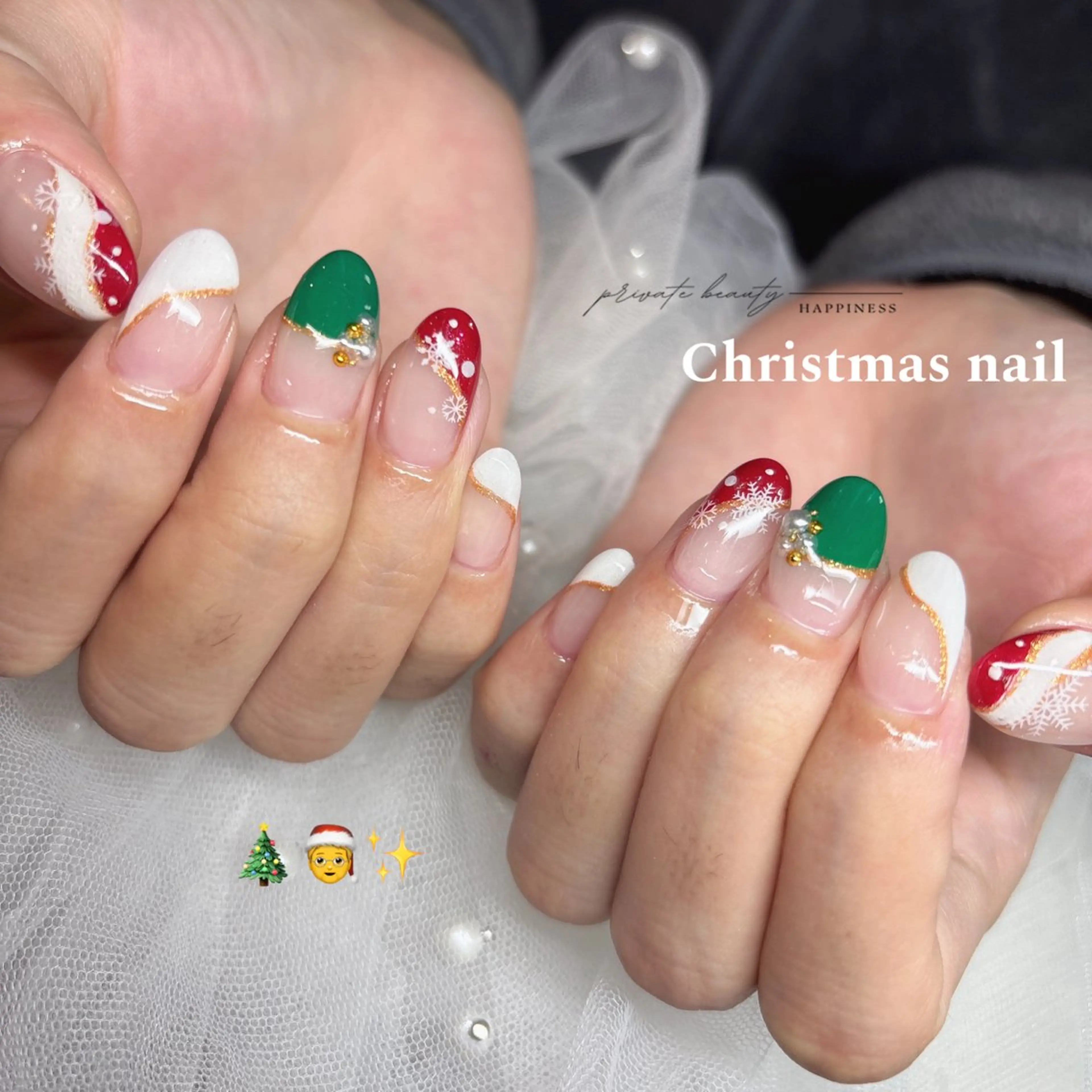 ネイル 冬ネイル クリスマス ハンドネイル happiness nailのネイルデザイン