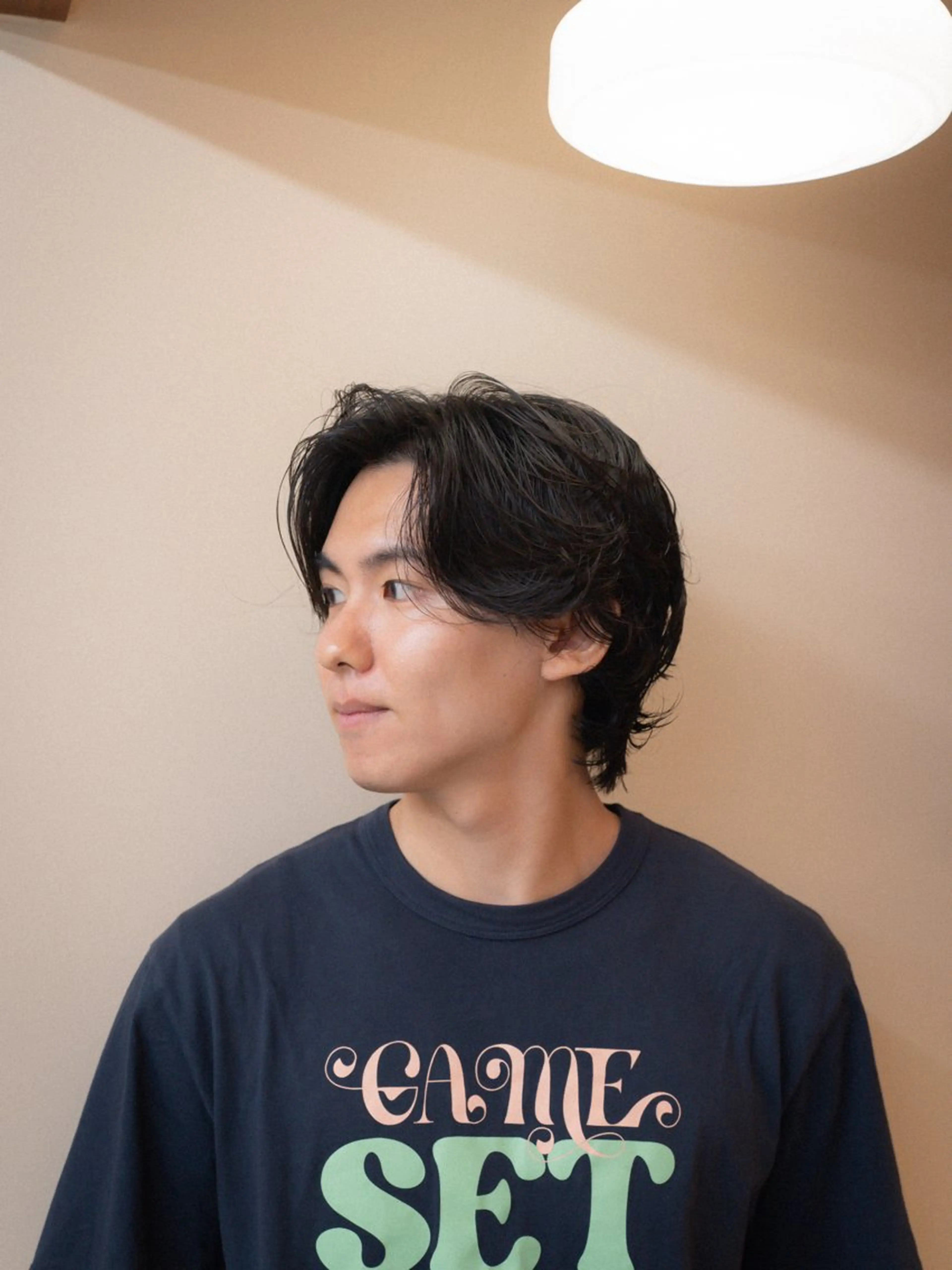 ミディアム カラー パーマ メンズ ミディアムパーマ メンズパーマ カット パーマ 🔗メンズサロン🔗 Kieのヘアスタイル