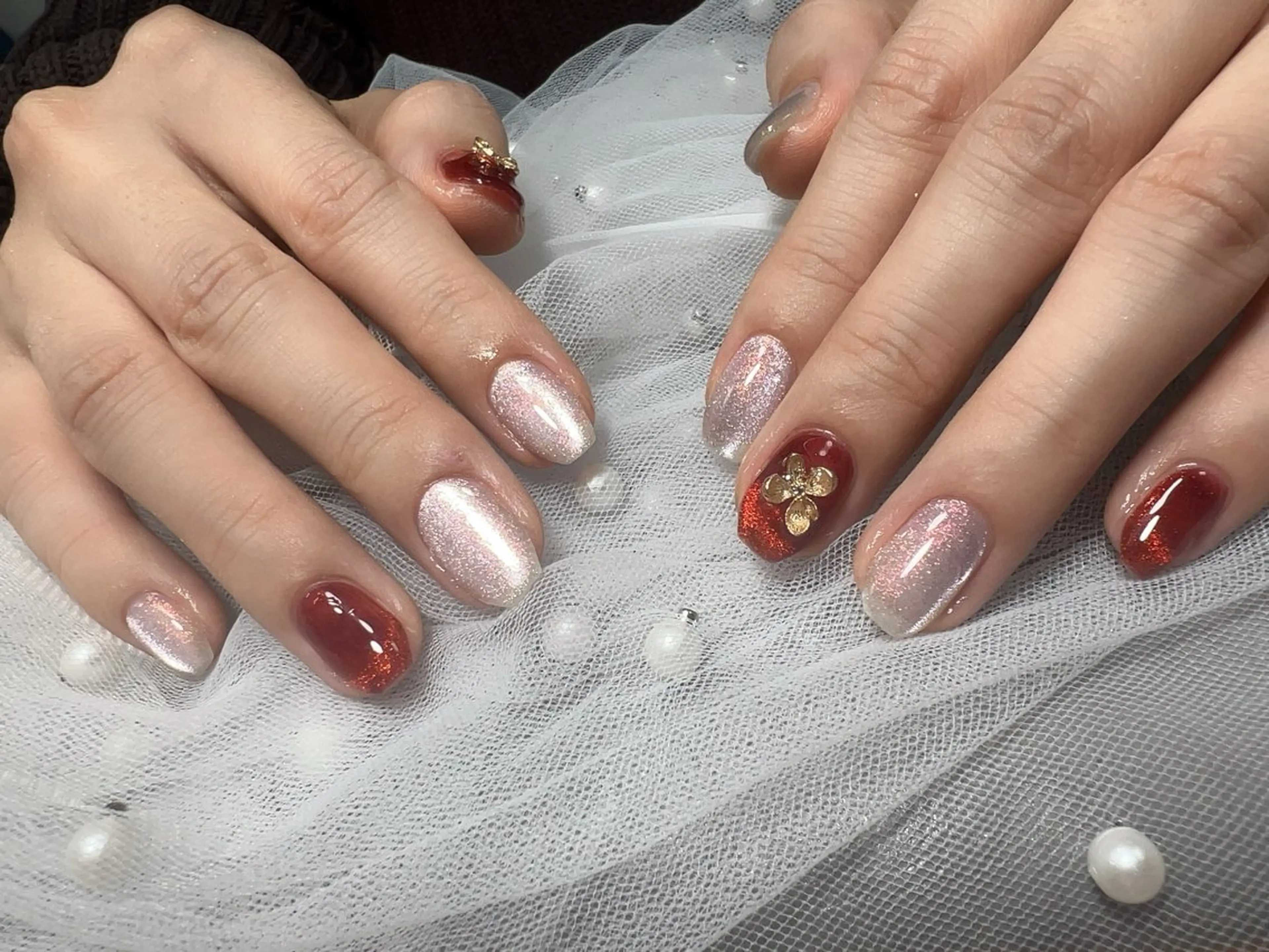 ネイル 成人式 長さ出し フットネイル 韓国ネイル ニュアンスネイル ハンドネイル Nail NaNaのネイルデザイン