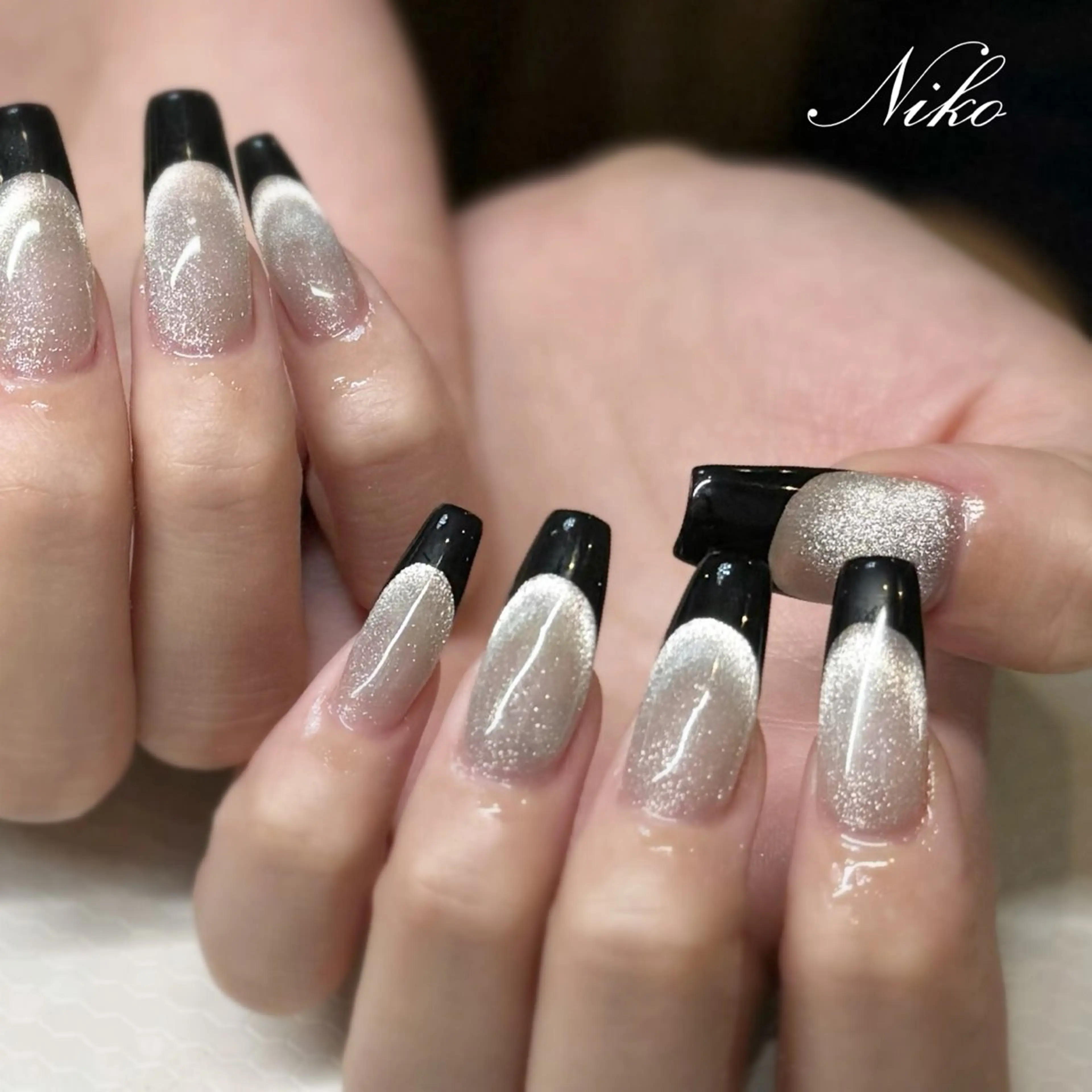 ネイル チークネイル 長さ出し フラッシュネイル フットネイル フレンチネイル Niko nailサロンのネイルデザイン