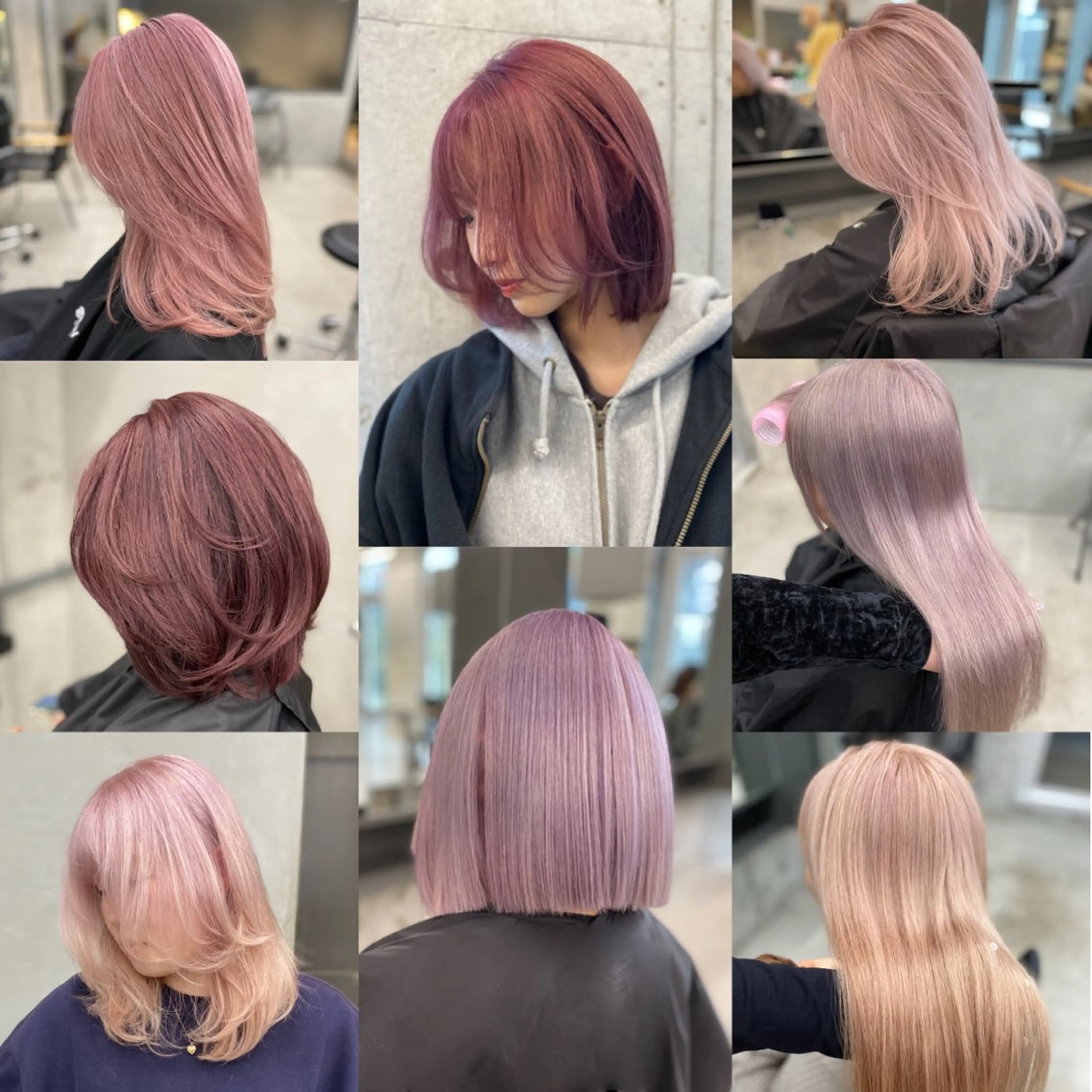 ミディアム カラー ヘアアレンジ ピンクカラー ホワイトピンク ヘアカラー トリートメント mina 🌷のヘアスタイル