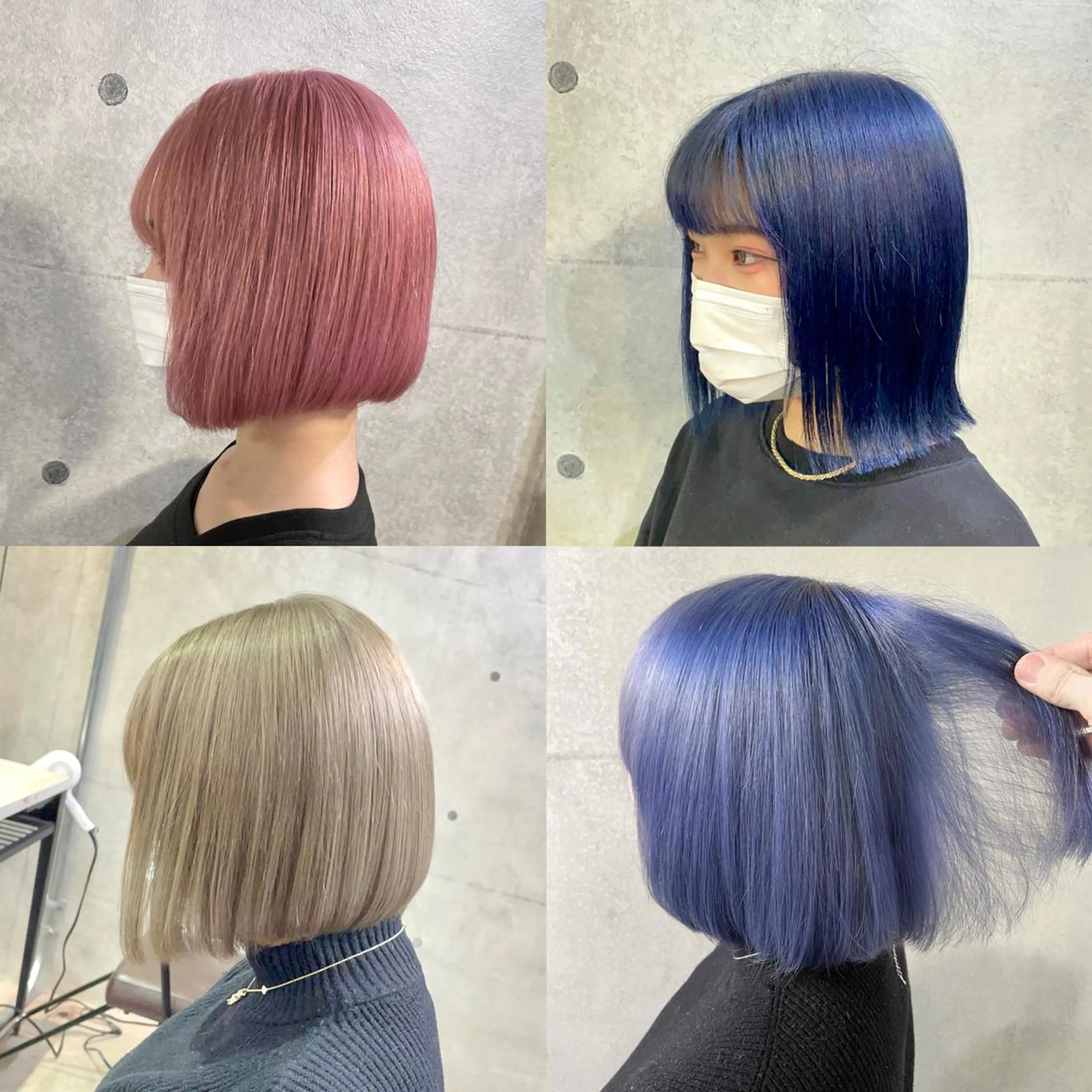ショート カラー ハイトーンカラー ボブ pizzicato pacto所属・ボルドーカラー/ワイ ンレッド/長山遼太郎のヘアスタイル