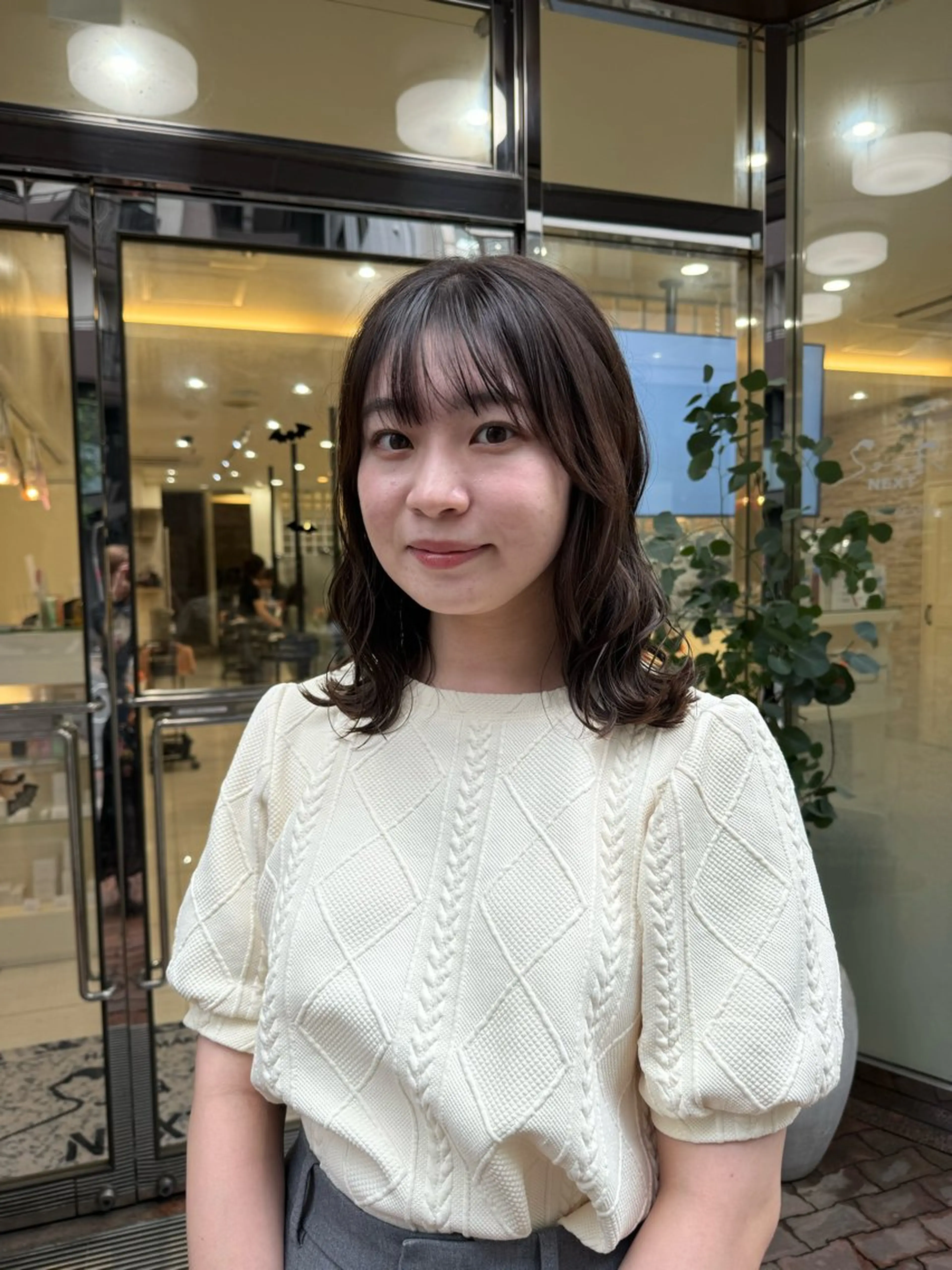 ミディアム カラー ブラウンカラー マロンブラウン カット ヘアカラー トリートメント Seeknext // Rukaのヘアスタイル