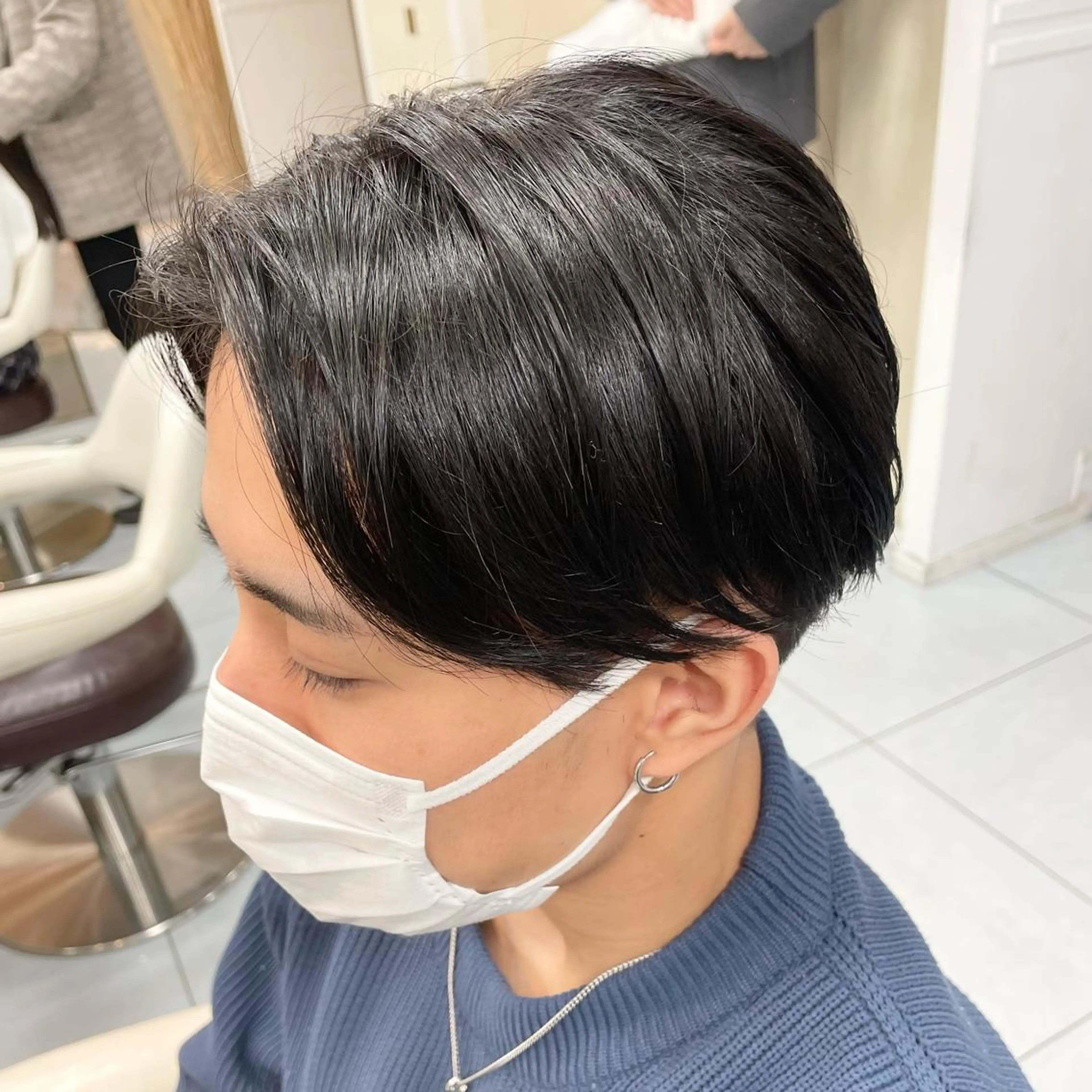 メンズ カット 韓国レイヤーカット/ くすみカラー/モモのヘアスタイル