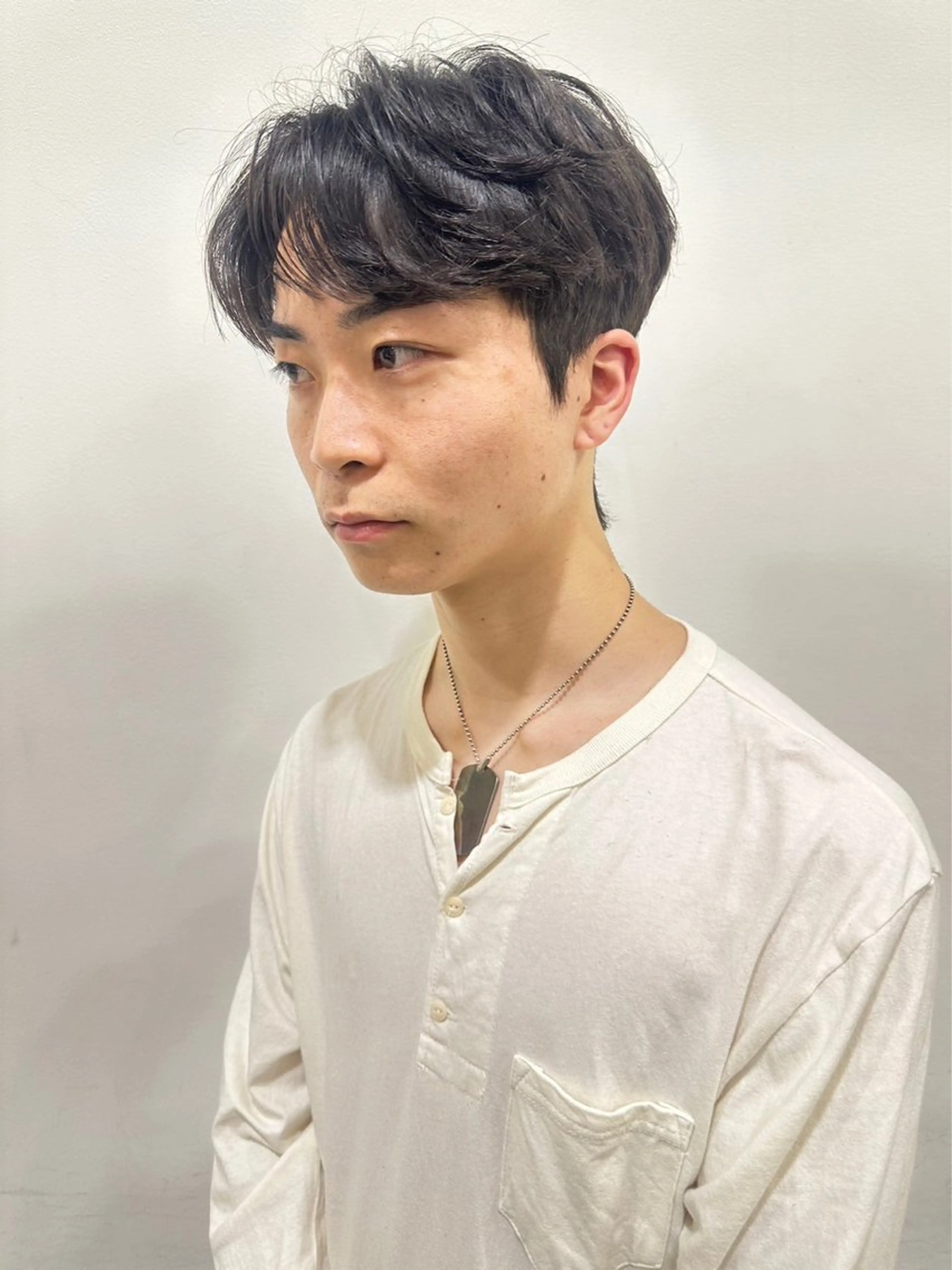 ショート カラー パーマ メンズ カット パーマ ダウンパーマ🇰🇷 毛流れパーマ【かな】のヘアスタイル