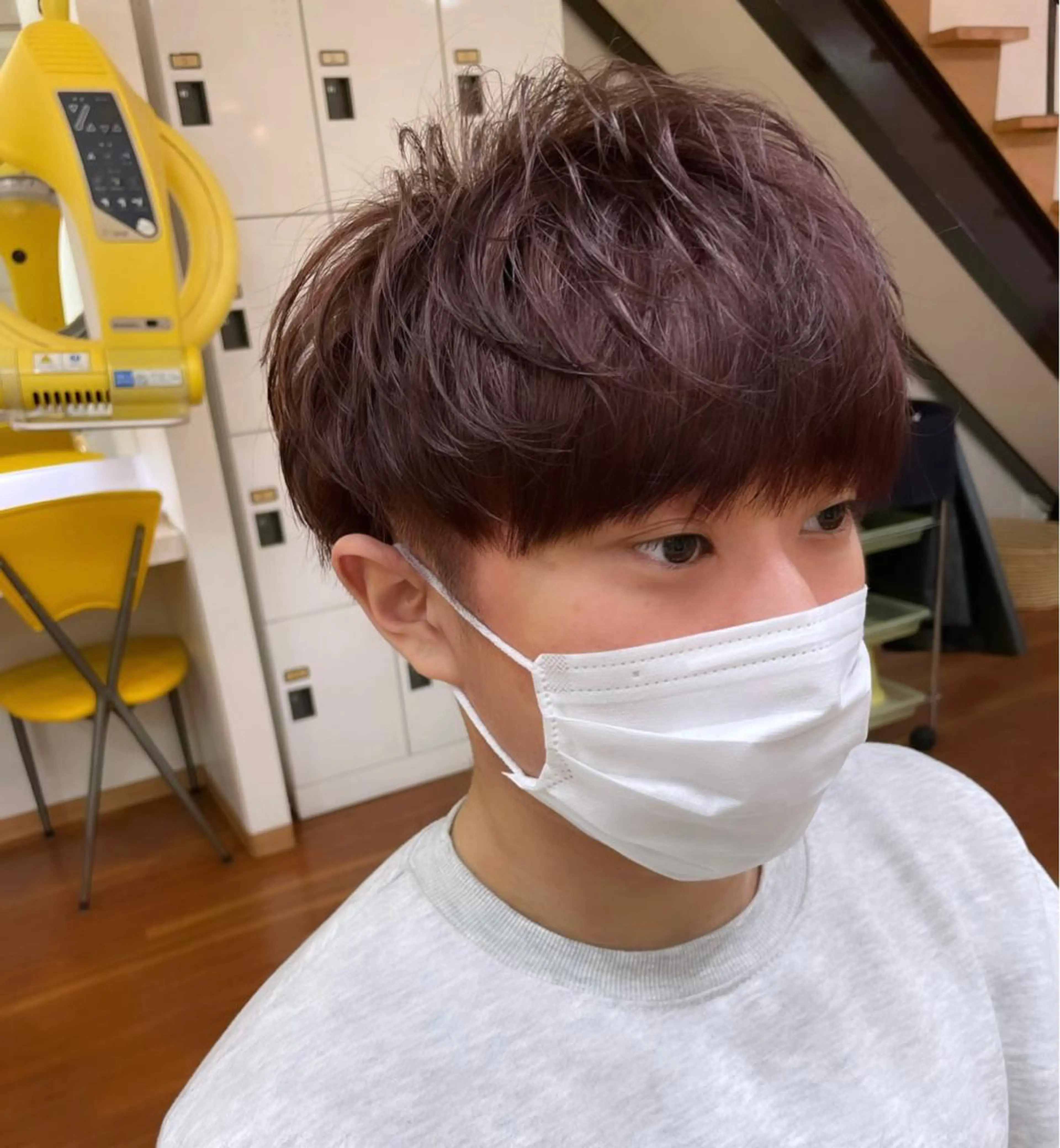ショート カラー メンズ アップバング センターパート メンズ韓国風 マッシュ メンズパーマ カット ヘアカラー ヘアセット BALFIT所属・💎メンズヘア特化 💎🦋野木祐輔のヘアスタイル