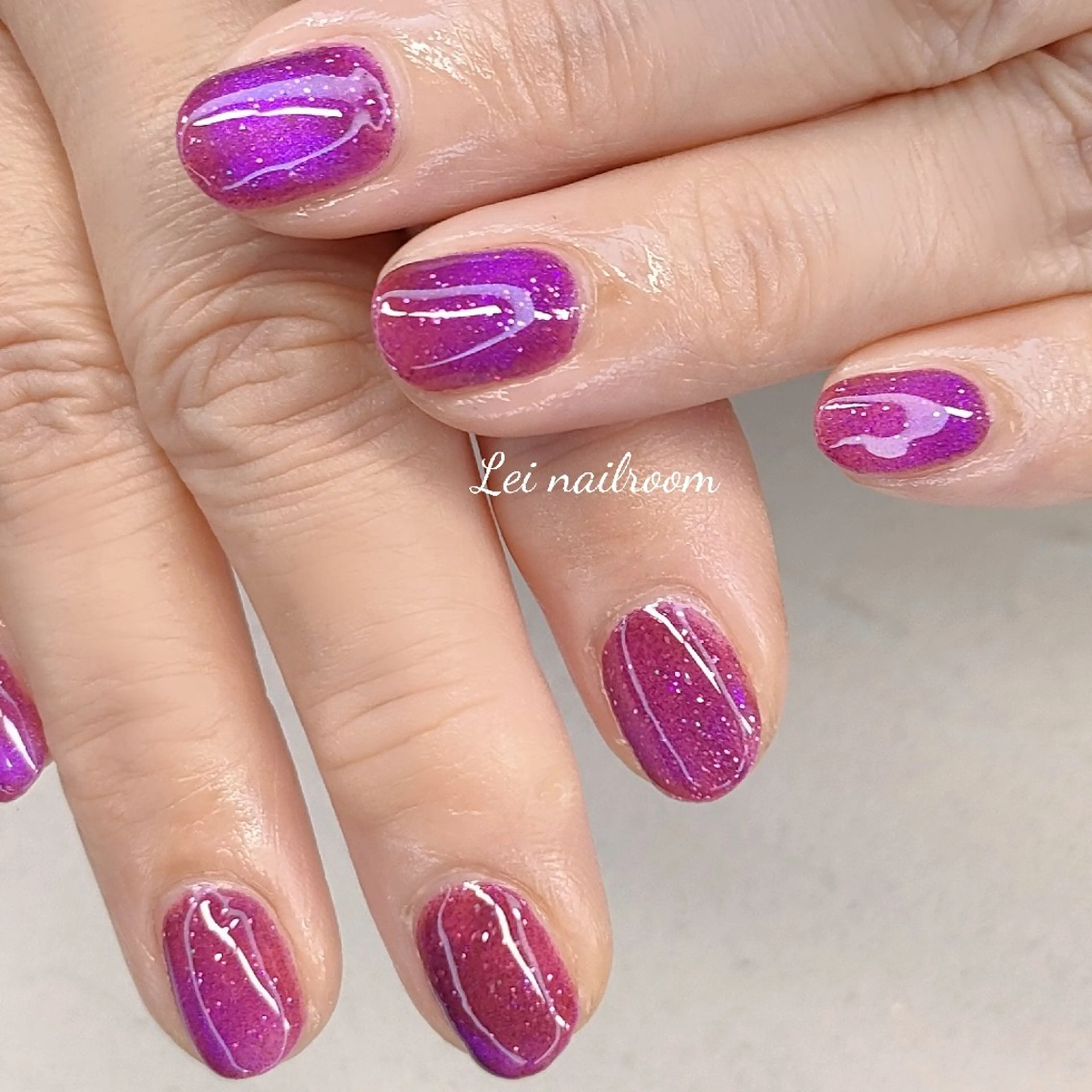 ネイル ブルー マグネットネイル パープル ハンドネイル 喜多村 ゆき子のネイルデザイン