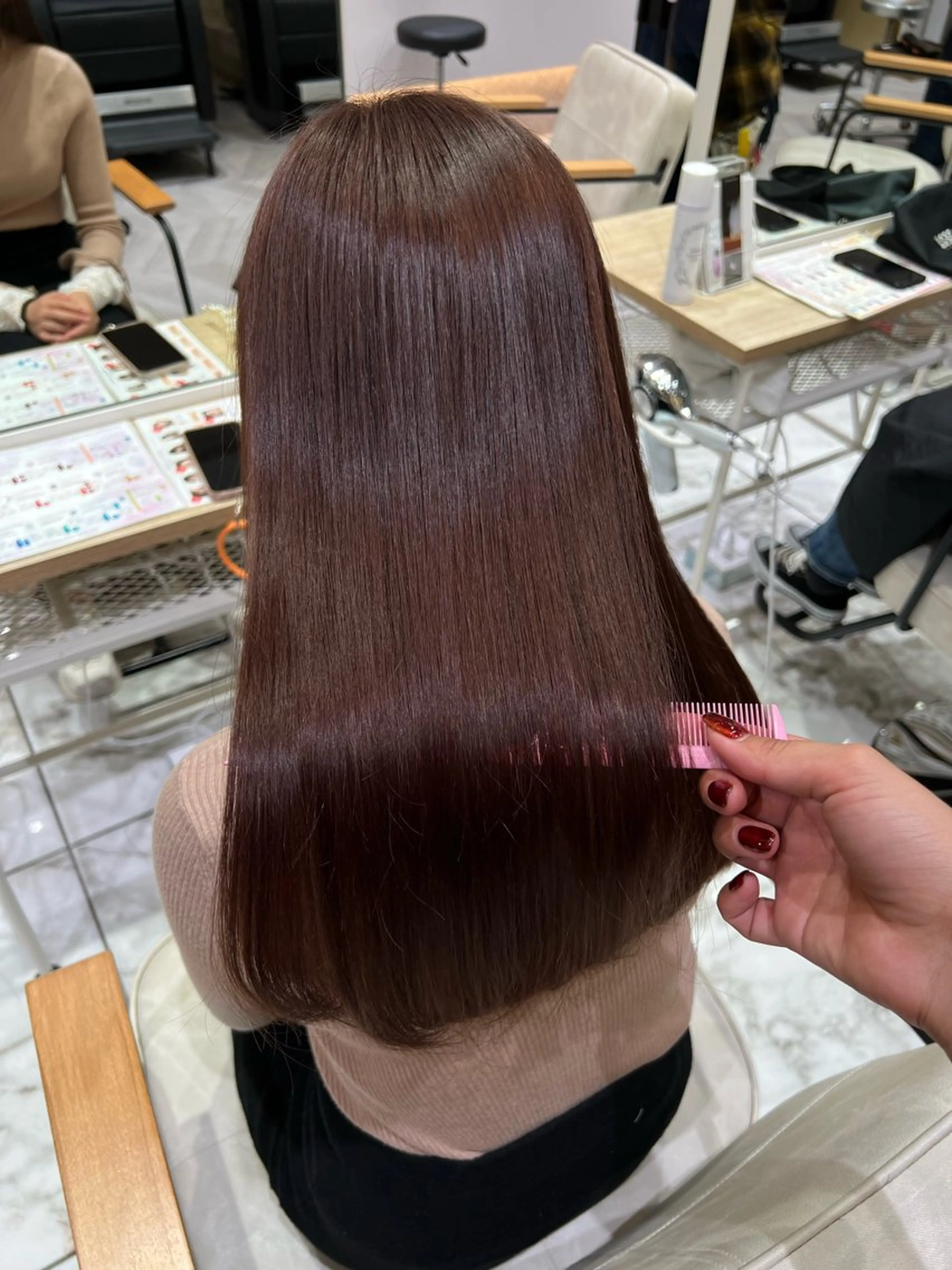 セミロング カラー 透明感カラー 髪質改善 トリートメント ヘアカラー トリートメント 酸性ストレート/ カスミ🩰のヘアスタイル