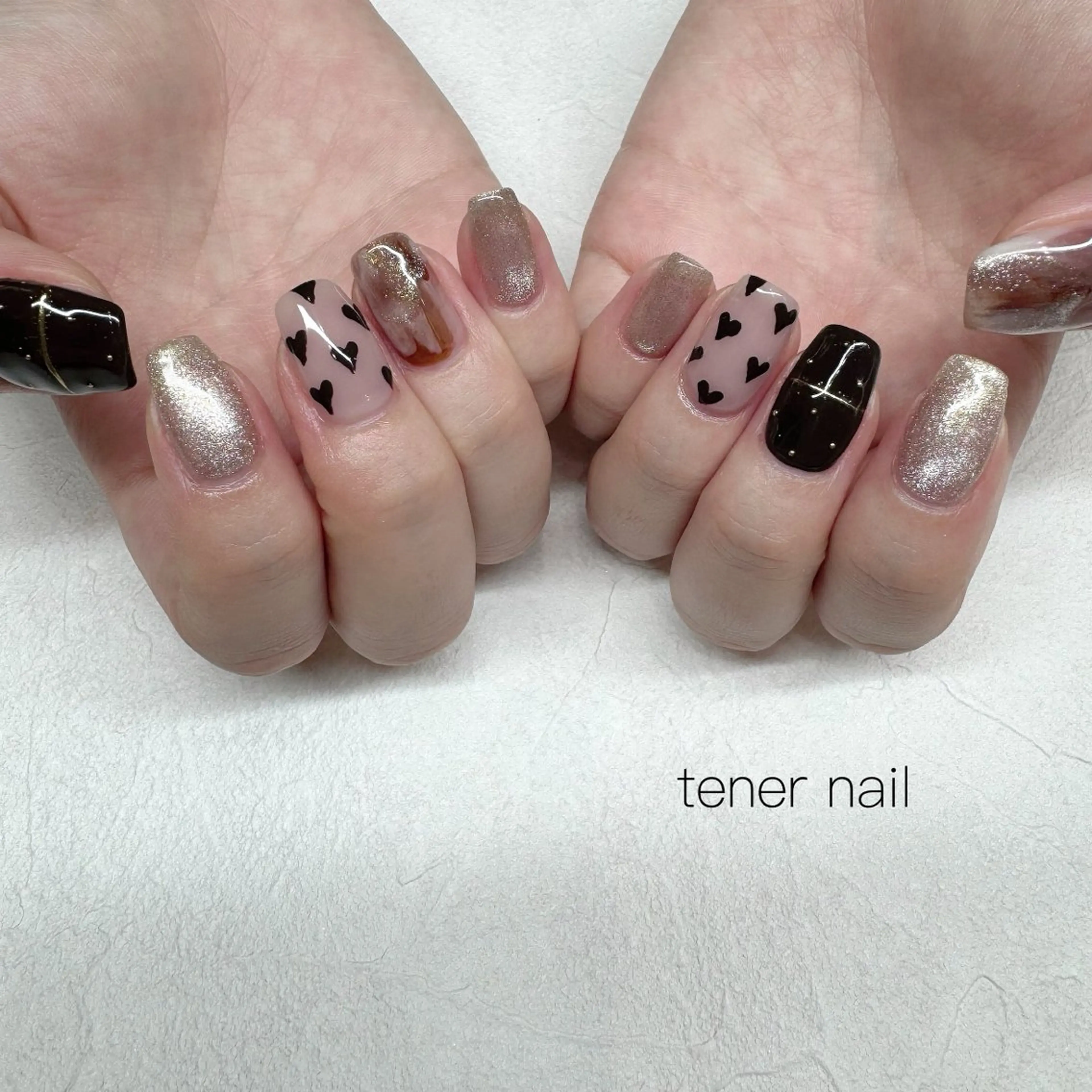 ネイル ハート ハンドネイル tener  nail  テネルネイル所属・テネルネイル tener nailのネイルデザイン