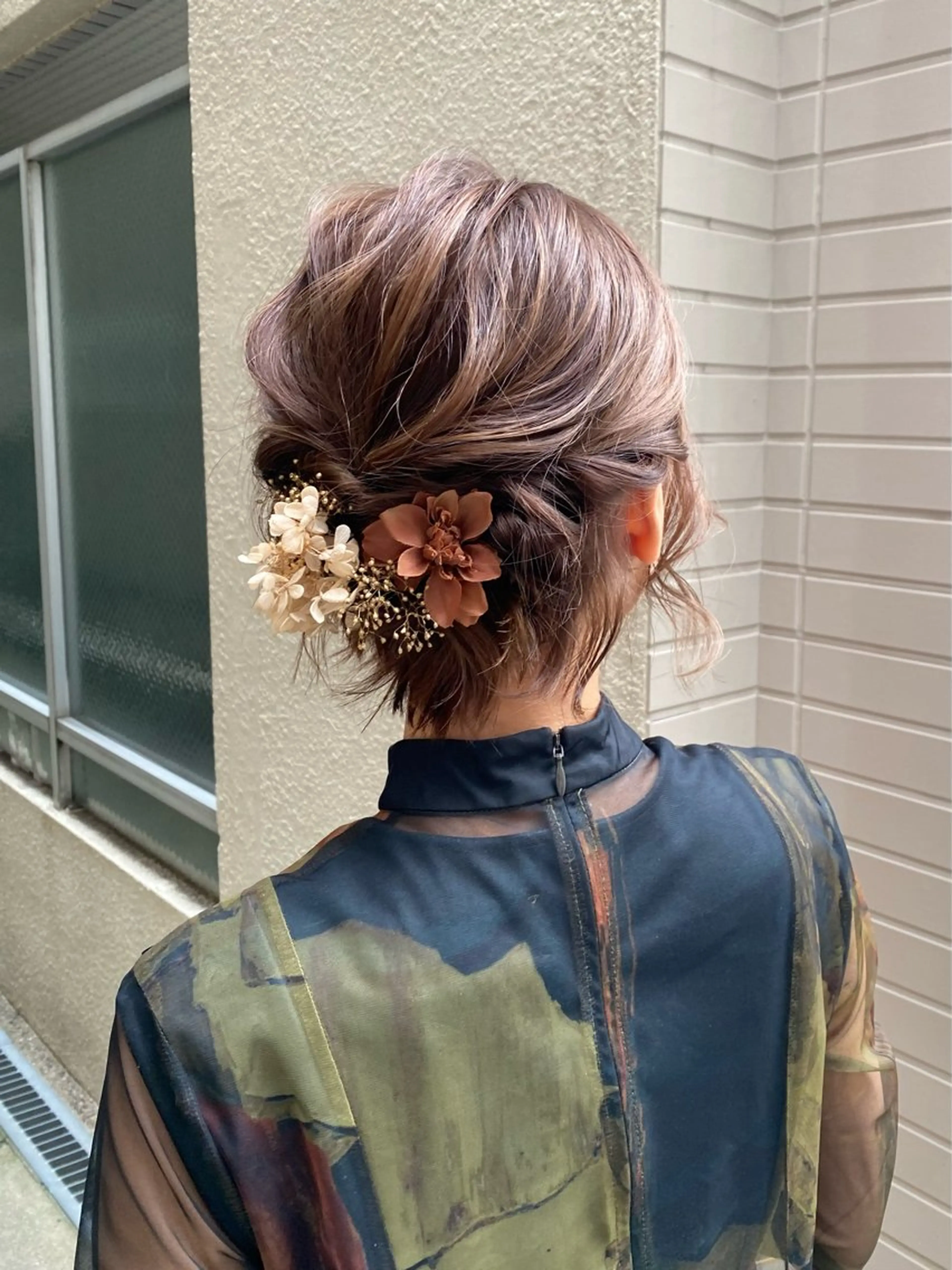 ミディアム カラー ヘアアレンジ ヘアカラー トリートメント ヘアセット HONDA KANONのヘアスタイル